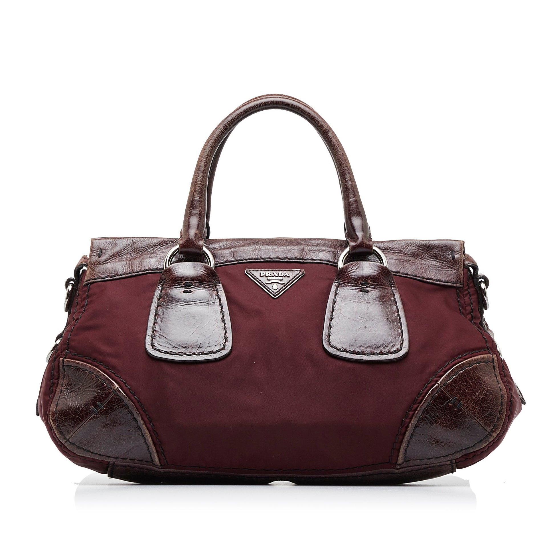 Prada Trimmed Tessuto Satchel Vitello Satchel Bag Tessuto Satchel 1