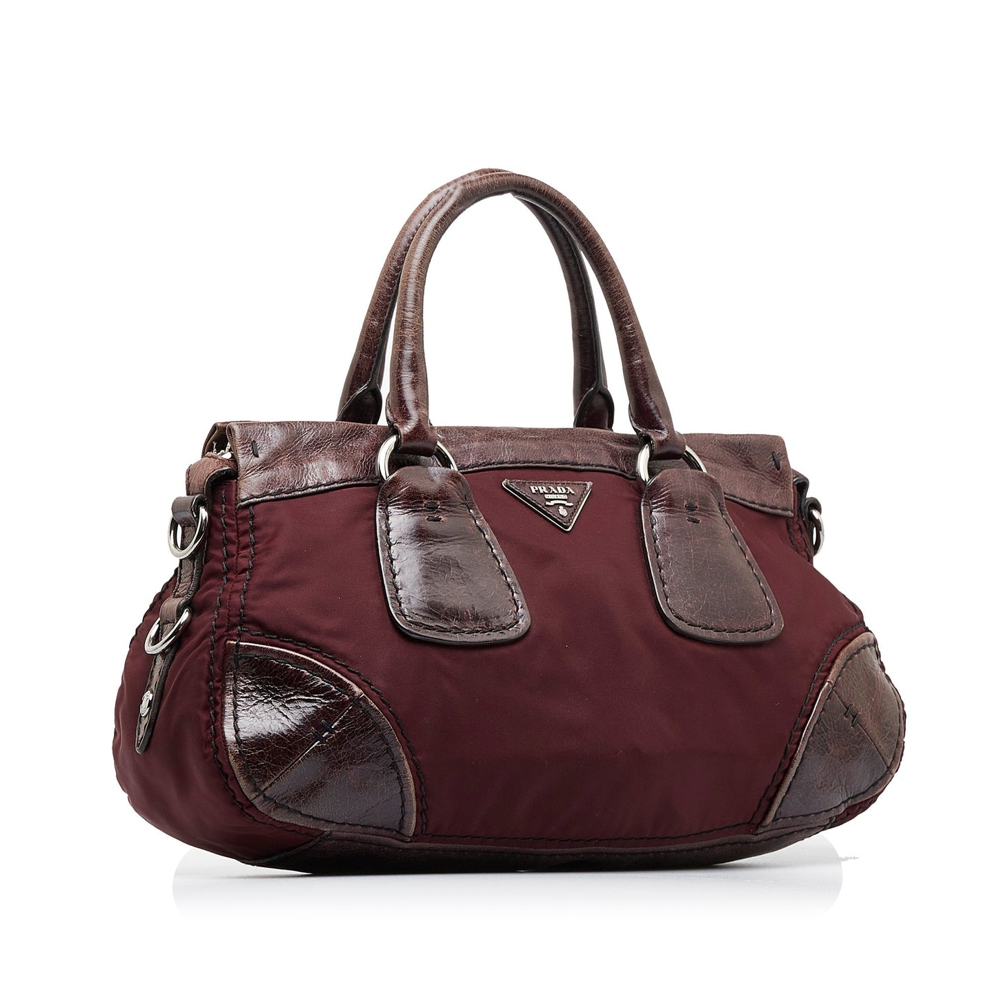 Prada Trimmed Tessuto Satchel Vitello Satchel Bag Tessuto Satchel 1