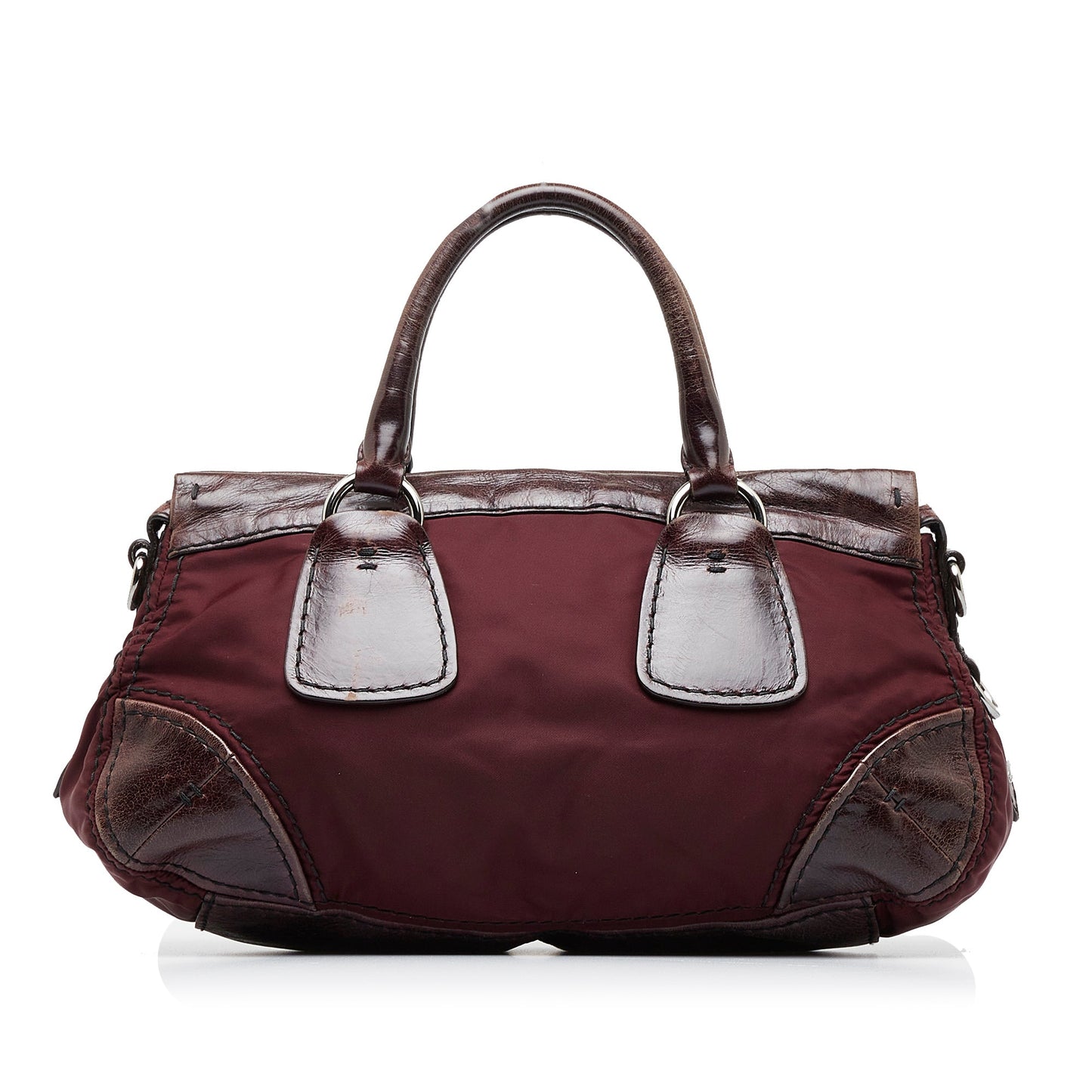 Prada Trimmed Tessuto Satchel Vitello Satchel Bag Tessuto Satchel 1