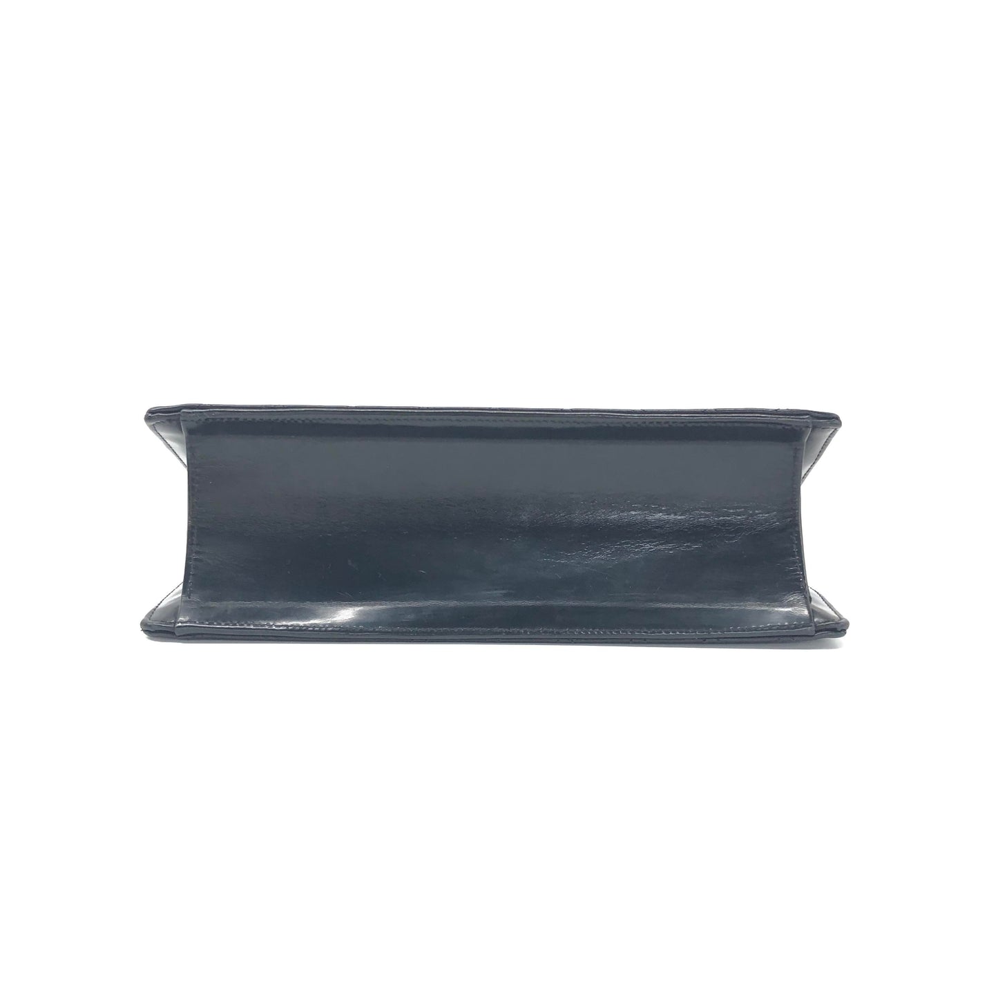Chanel Classic Flap East West Calfskin Black Leather Handbag