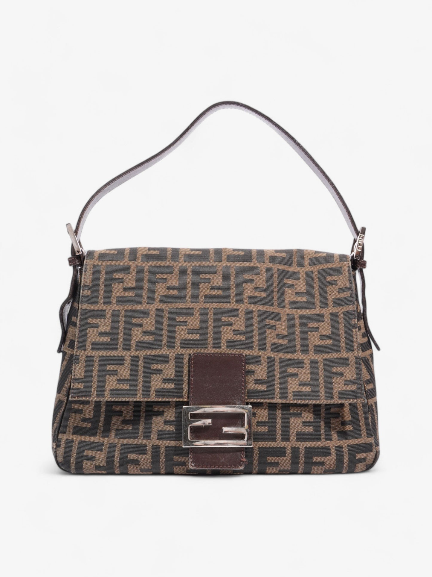 Fendi Mamma Baguette Tobacco Shoulder Bag Canvas Brown