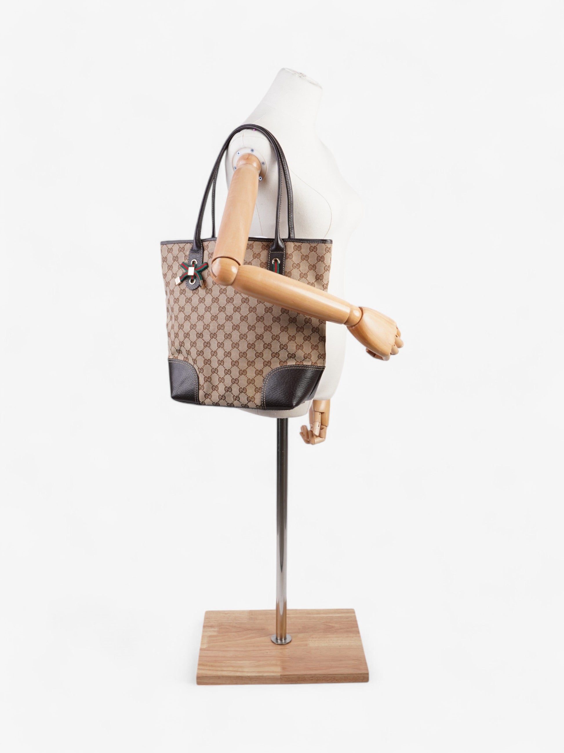 Gucci Princy Tote Canvas Brown Tote Bag