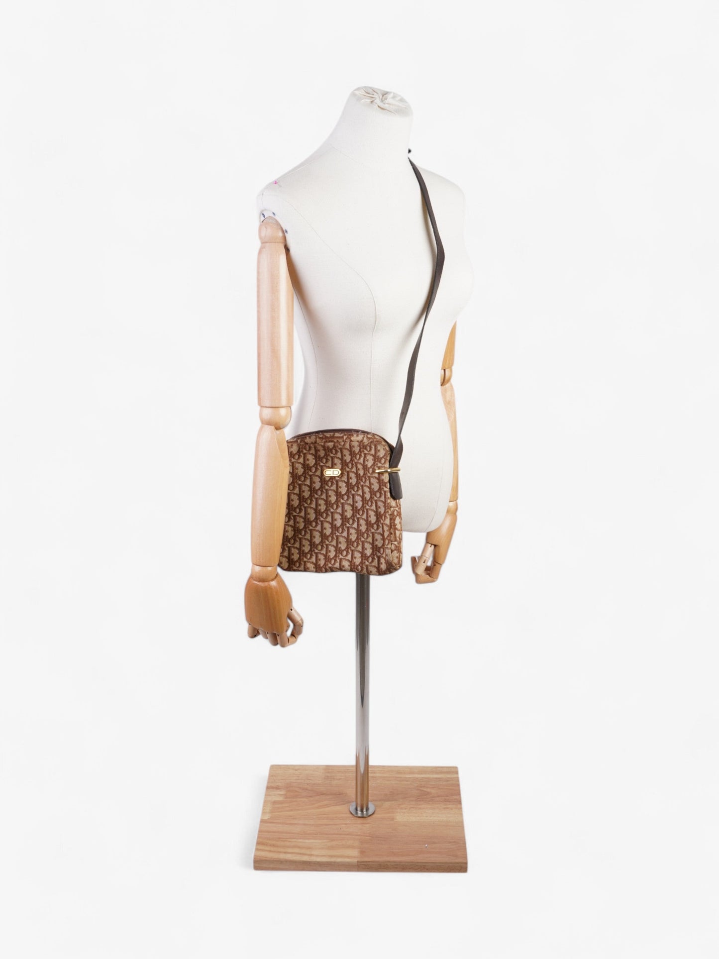 Dior Christian Trotter Shoulder Bag Canvas Brown
