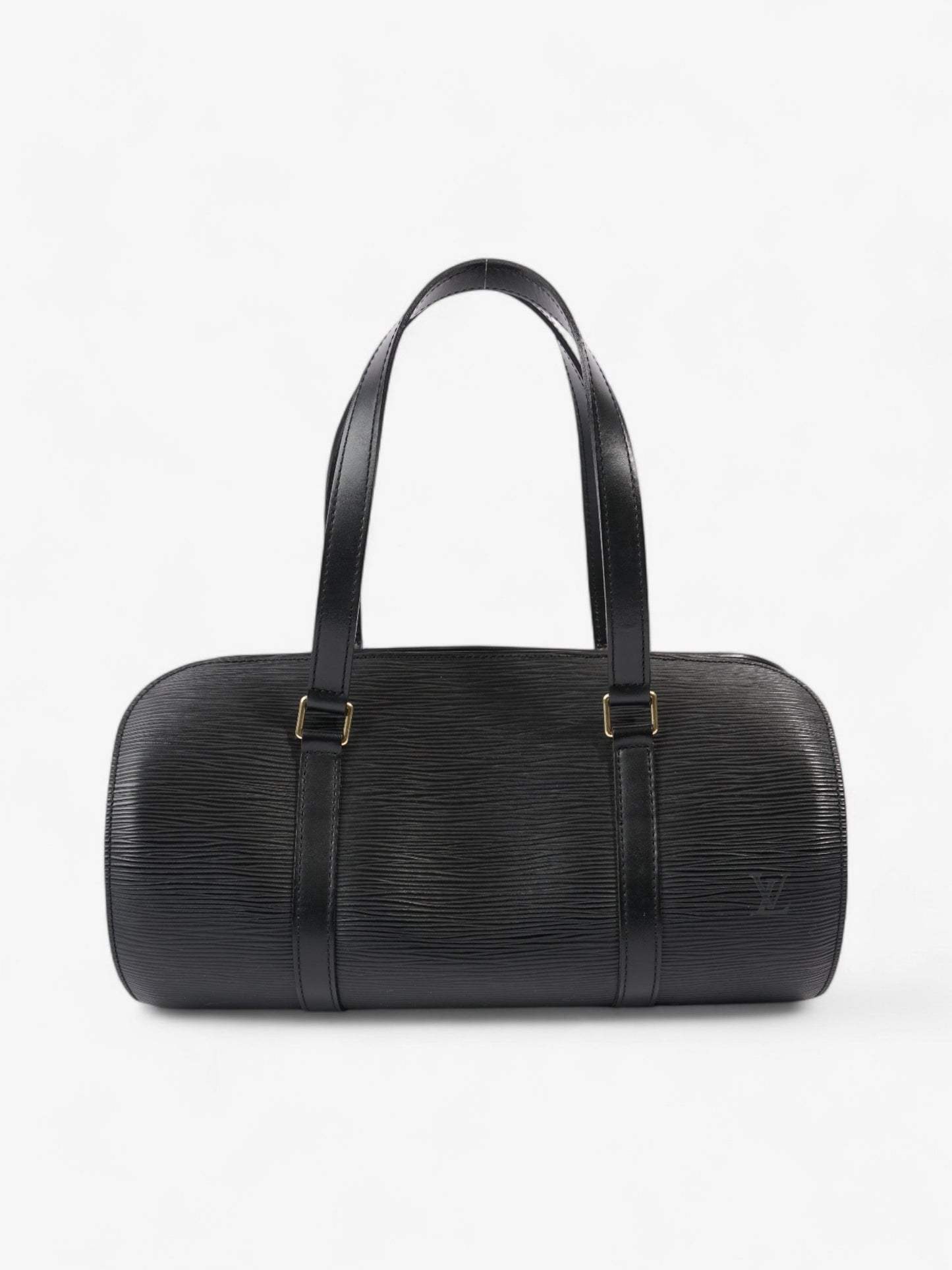 Louis Vuitton Soufflot w Calfskin Black Leather Epi Handbag