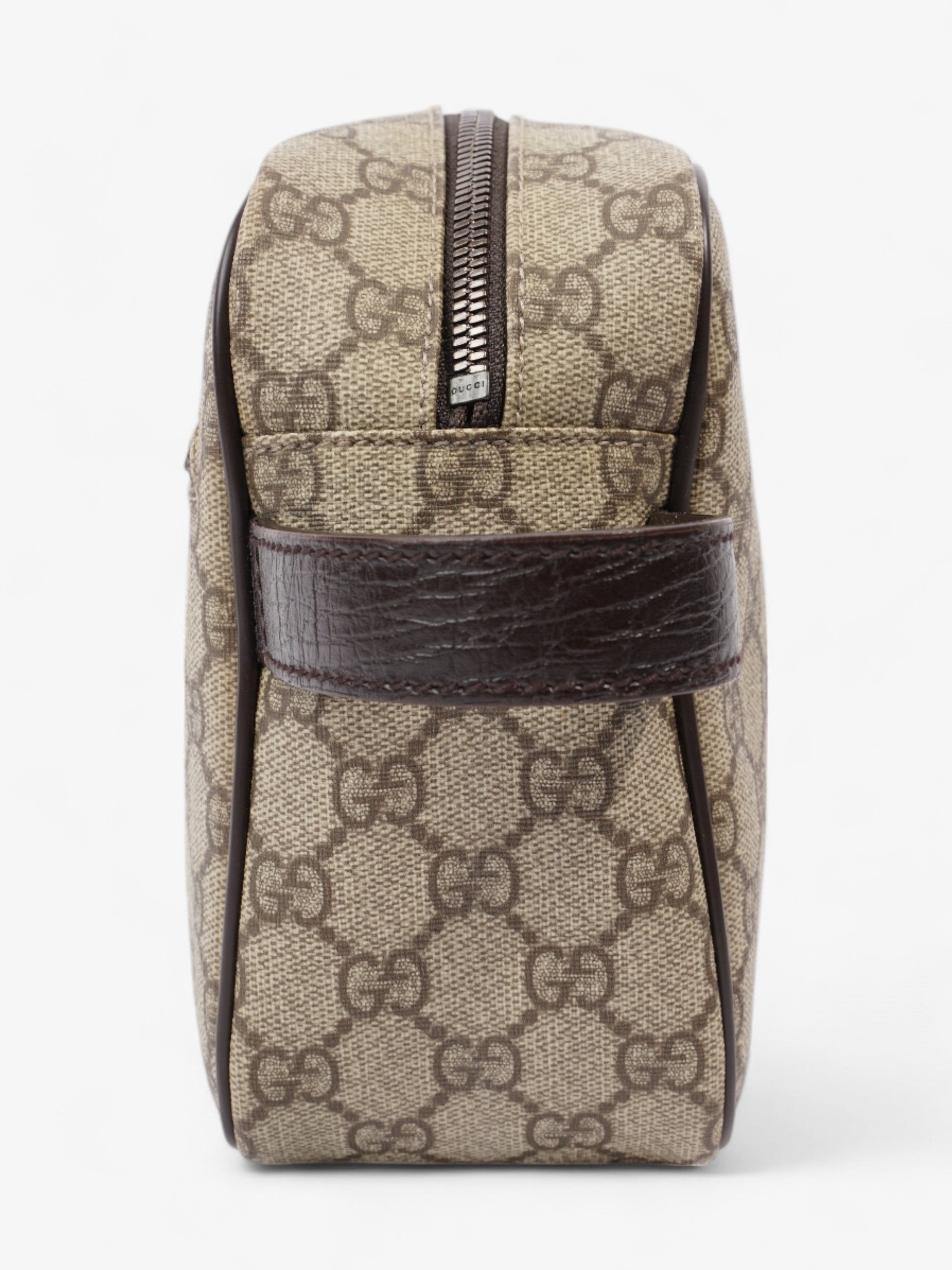 Gucci Toiletry Coated Handbag Canvas Brown Travel Bag