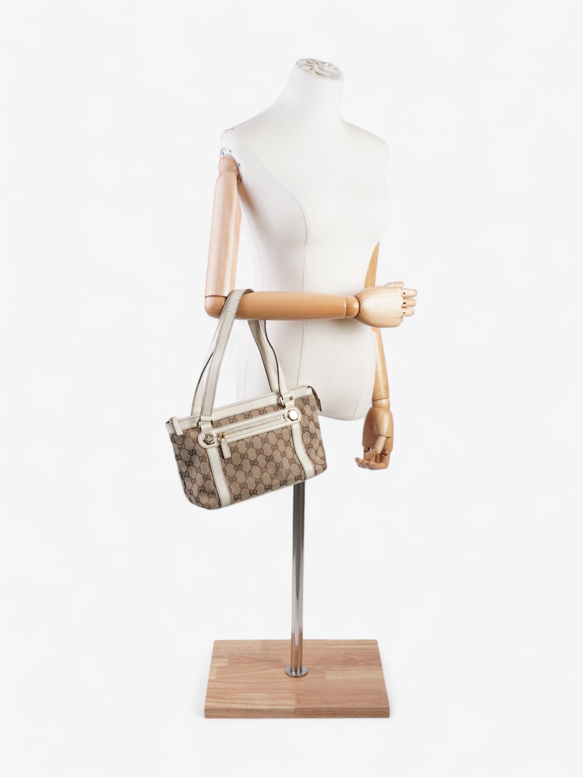Gucci Charmy Supreme Handbag Canvas White Travel Bag