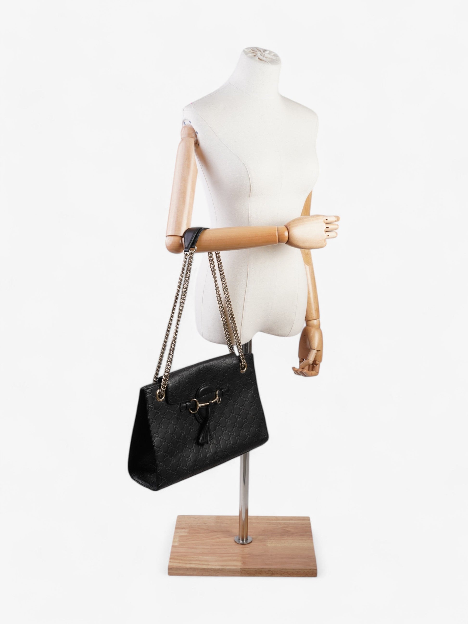 Gucci Emily ssima Calfskin Shoulder Bag Leather Black