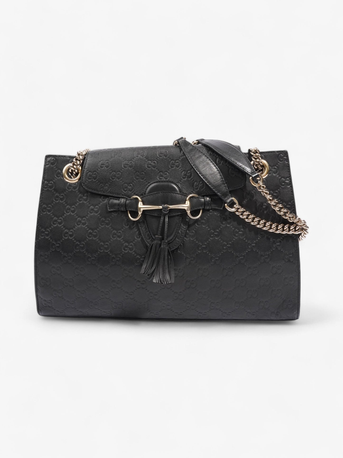 Gucci Emily ssima Calfskin Shoulder Bag Leather Black