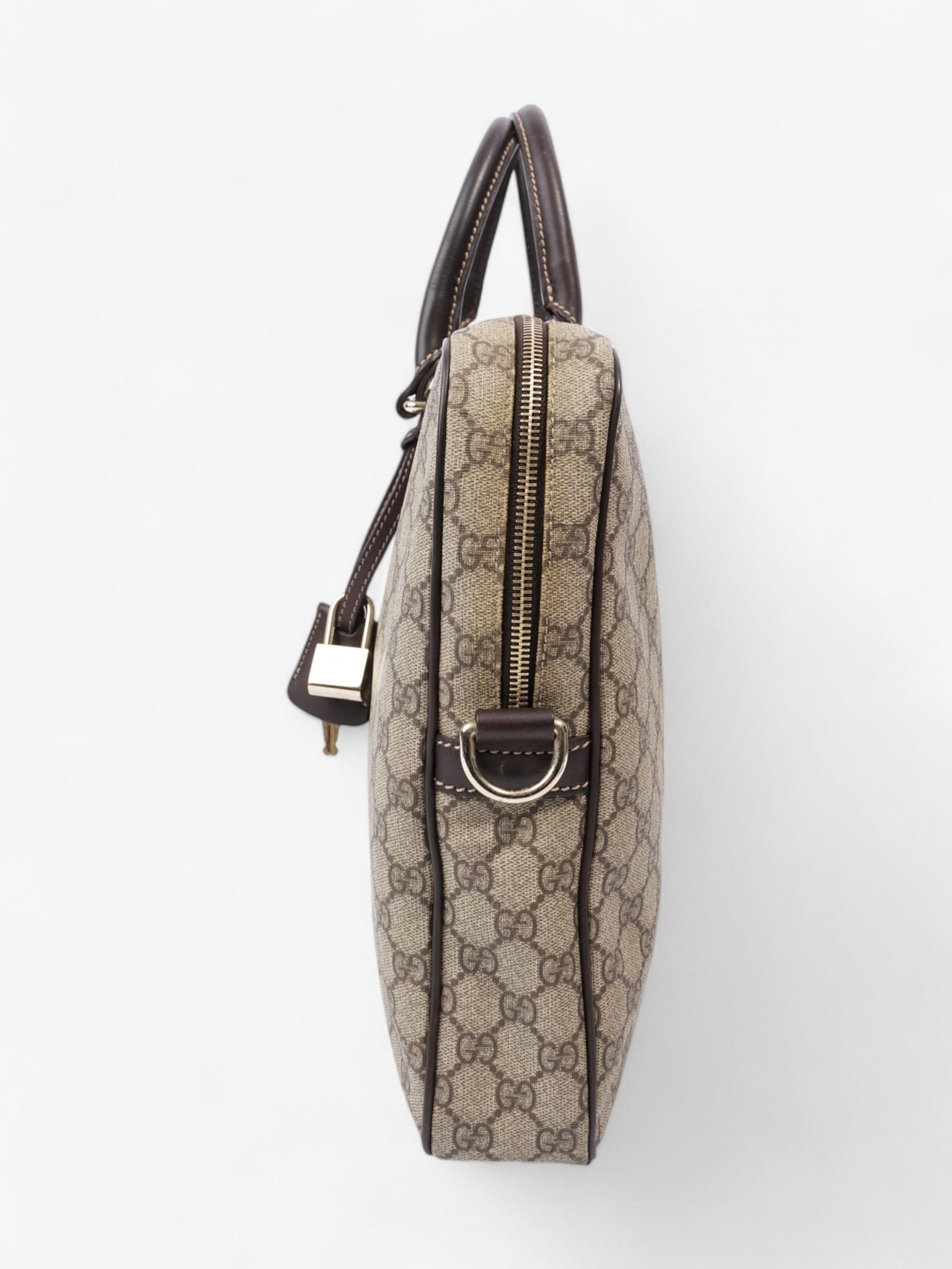 Gucci Business Bag Supreme Coated Canvas Brown Travel Bag