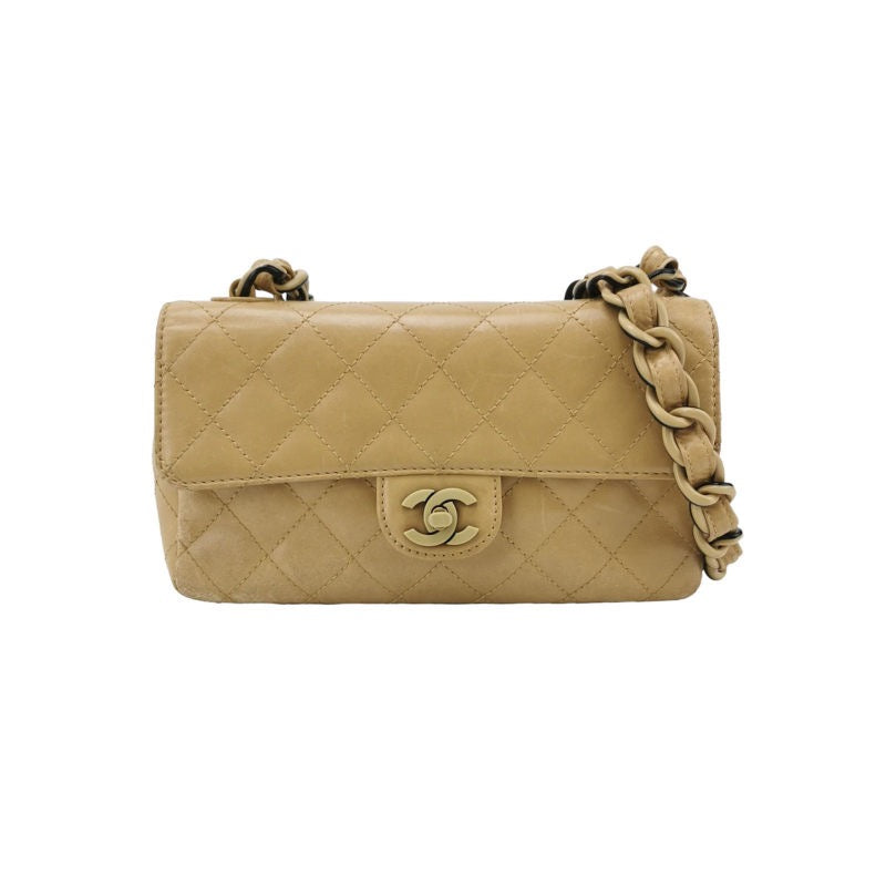 Chanel Classic Flap Calfskin Bi-color Acrylic Beige Small Crossbody Bag