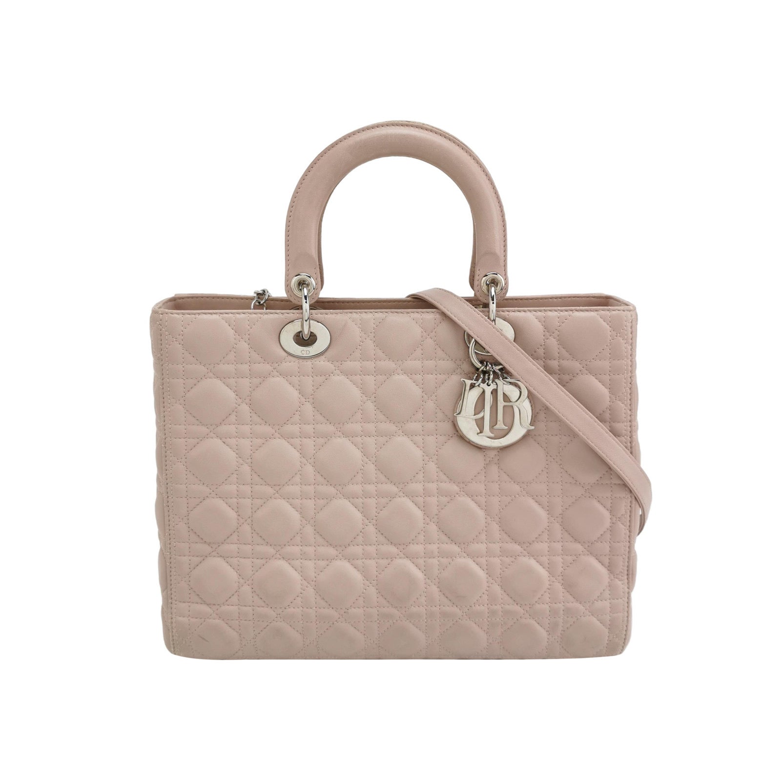 Dior Lady Bag Lambskin Cannage Leather Pink Travel Bag