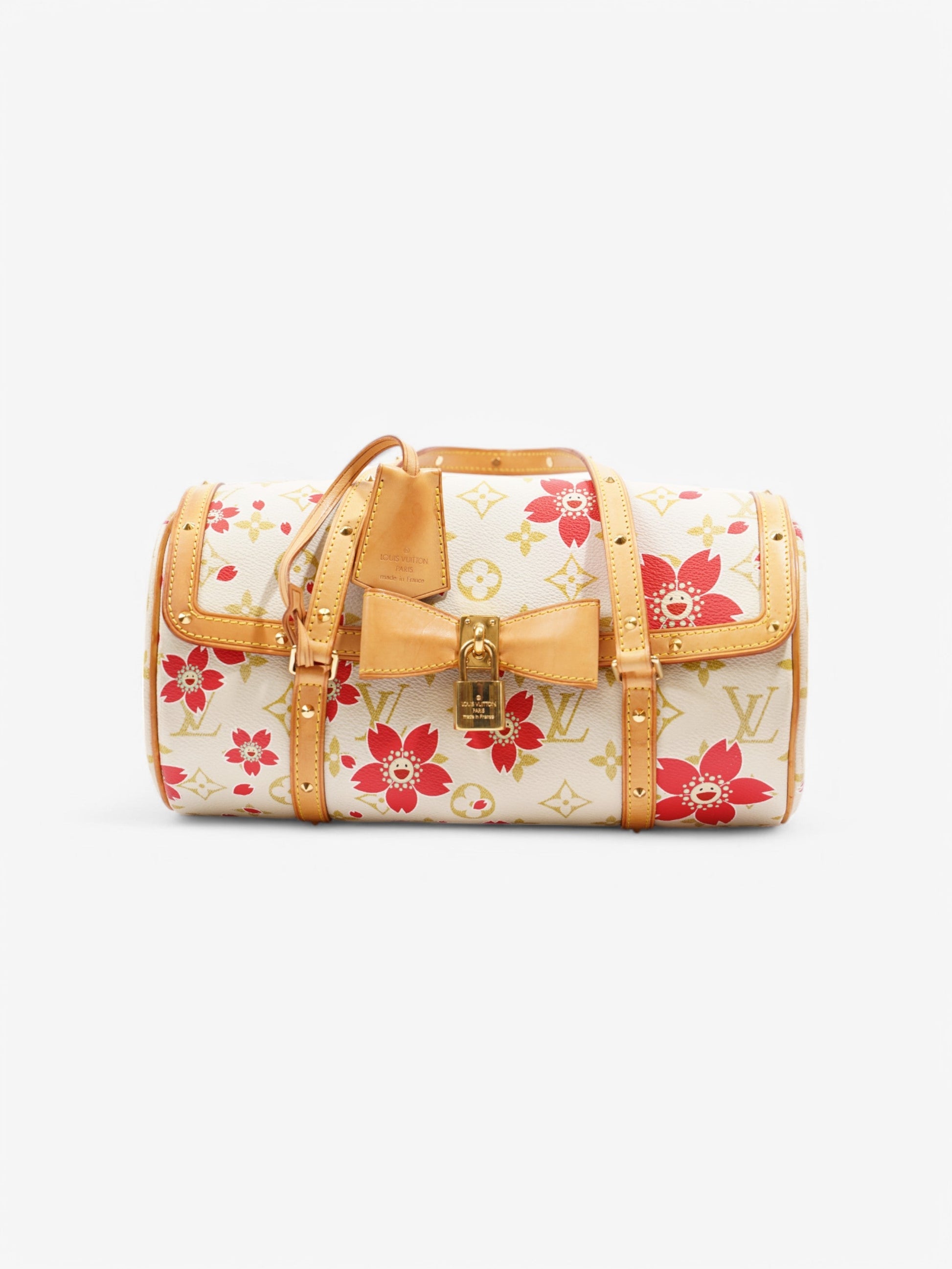 Louis Vuitton Papillon Cherry Blossom Murakami Coated Canvas White Red Gold Apparel