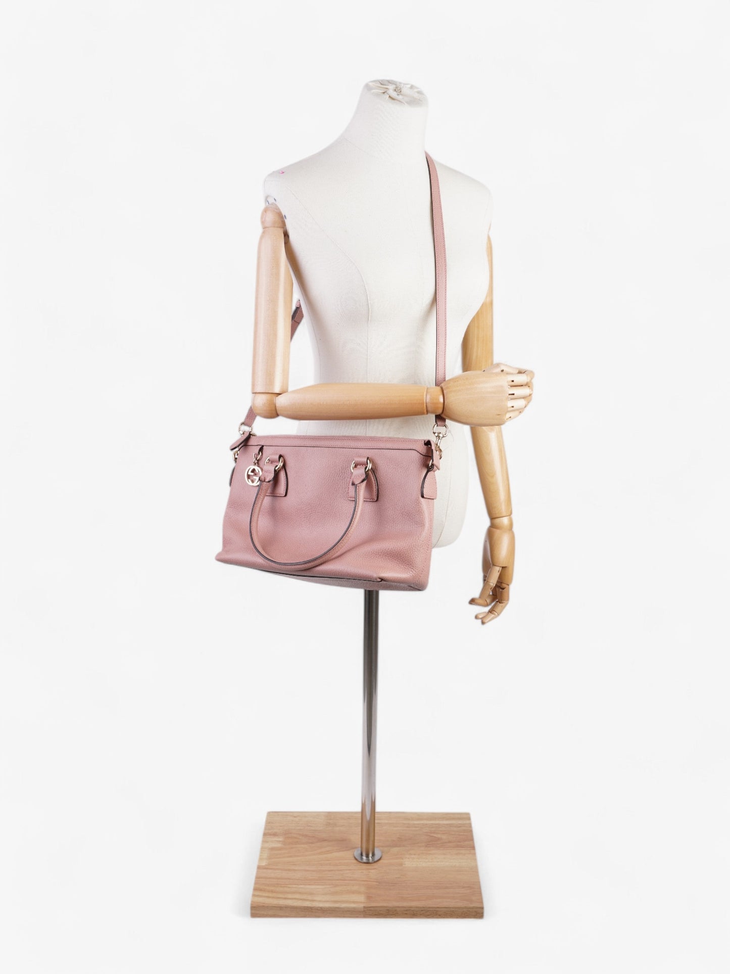Gucci Dollar Interlocking Handbag Leather Pink Travel Bag