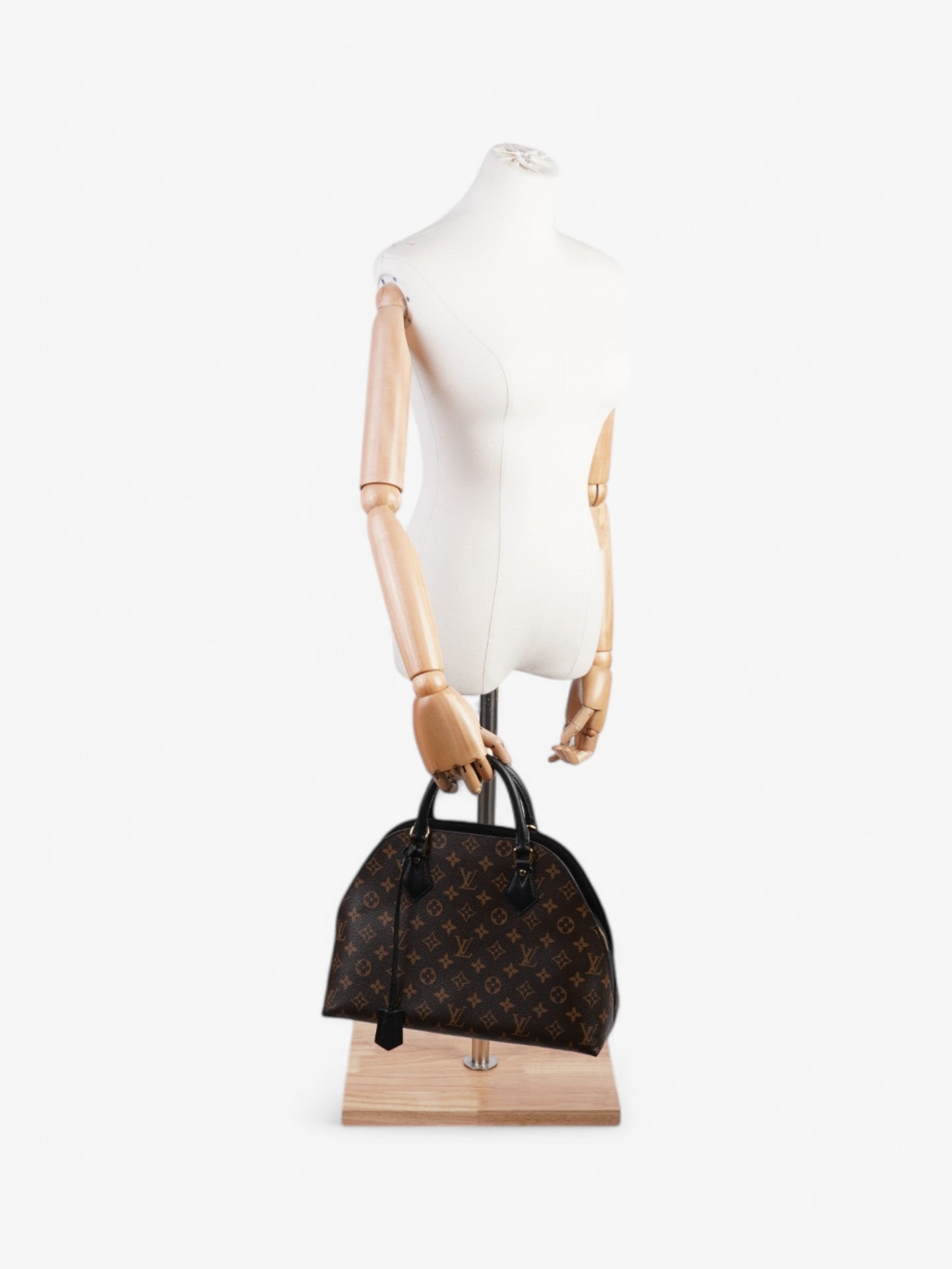 Louis Vuitton Alma Macassar 2 Way Coated Monogram Canvas Coated Canvas Black Apparel
