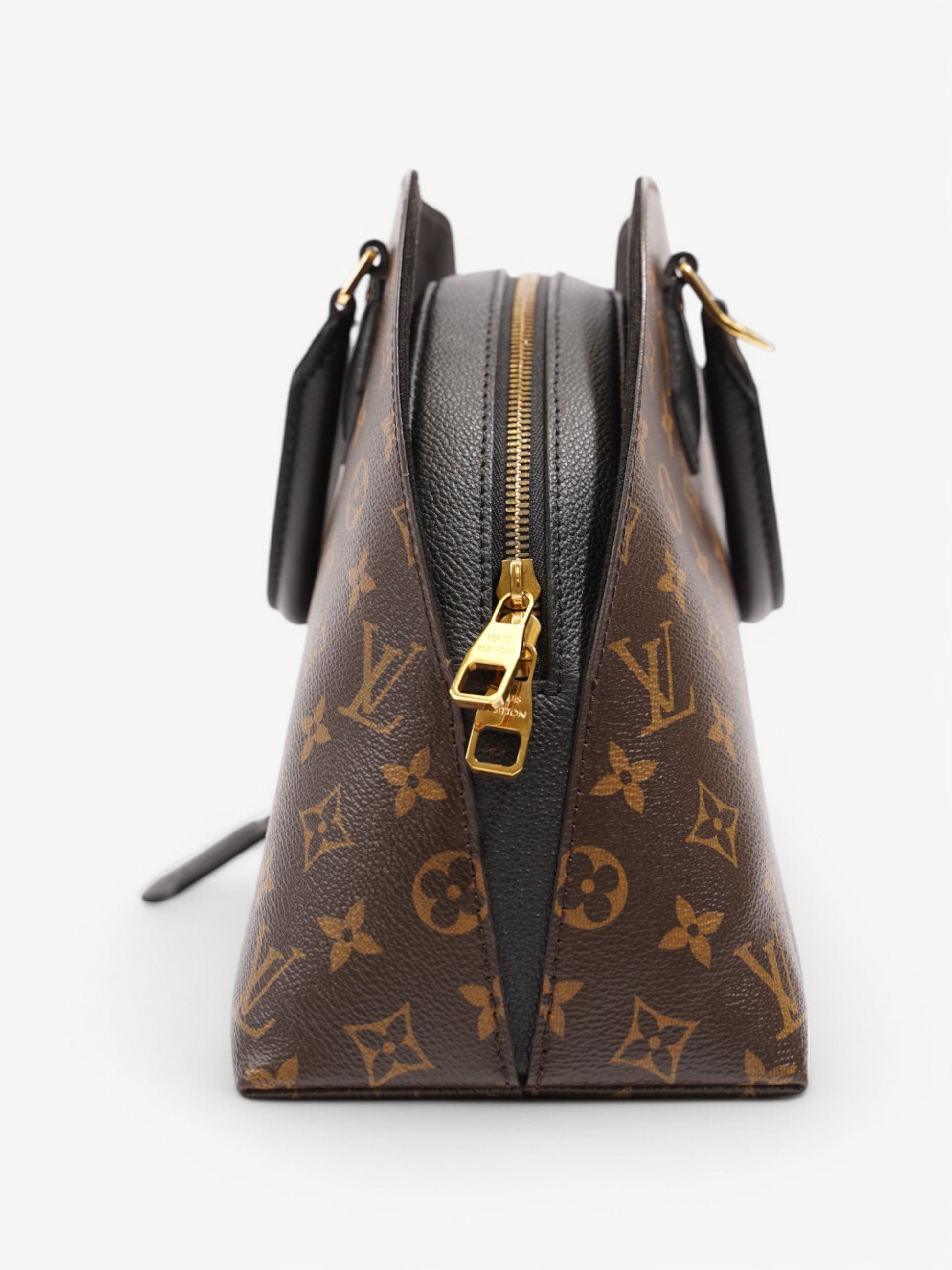 Louis Vuitton Alma Macassar 2 Way Coated Monogram Canvas Coated Canvas Black Apparel