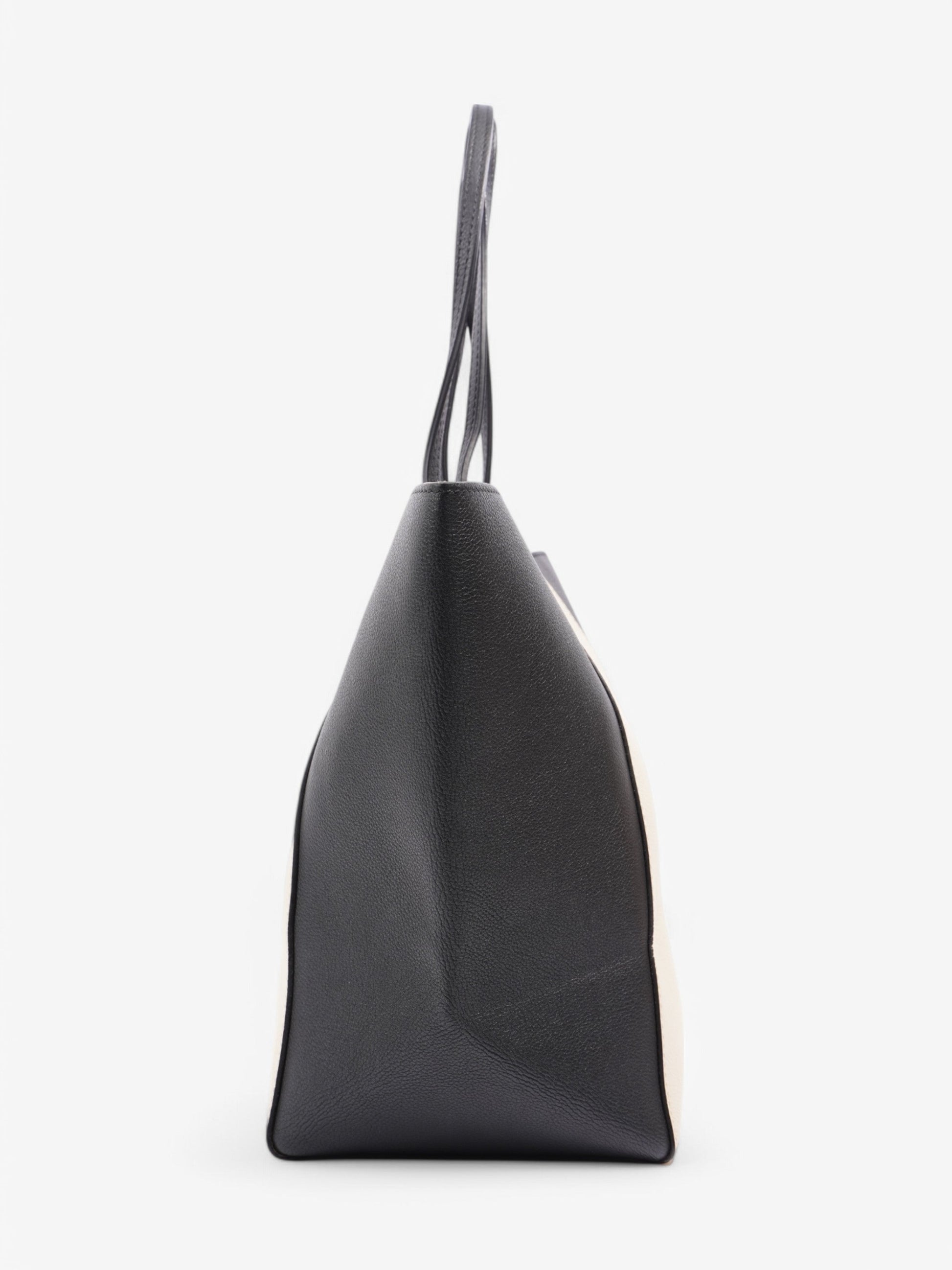 Louis Vuitton Lock Me Leather Calfskin Black Beige Tote Bag