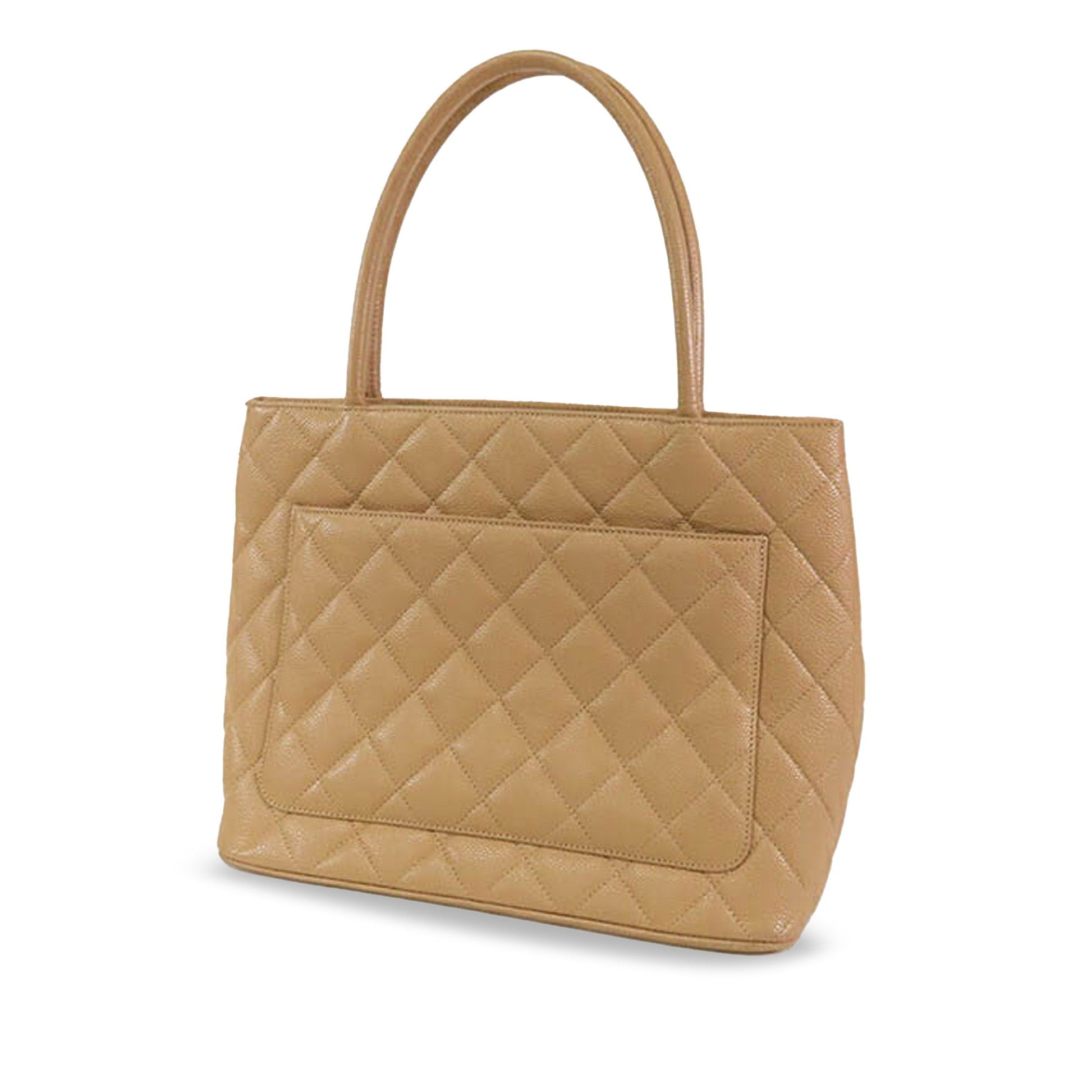Tan Chanel Caviar Medallion Tote