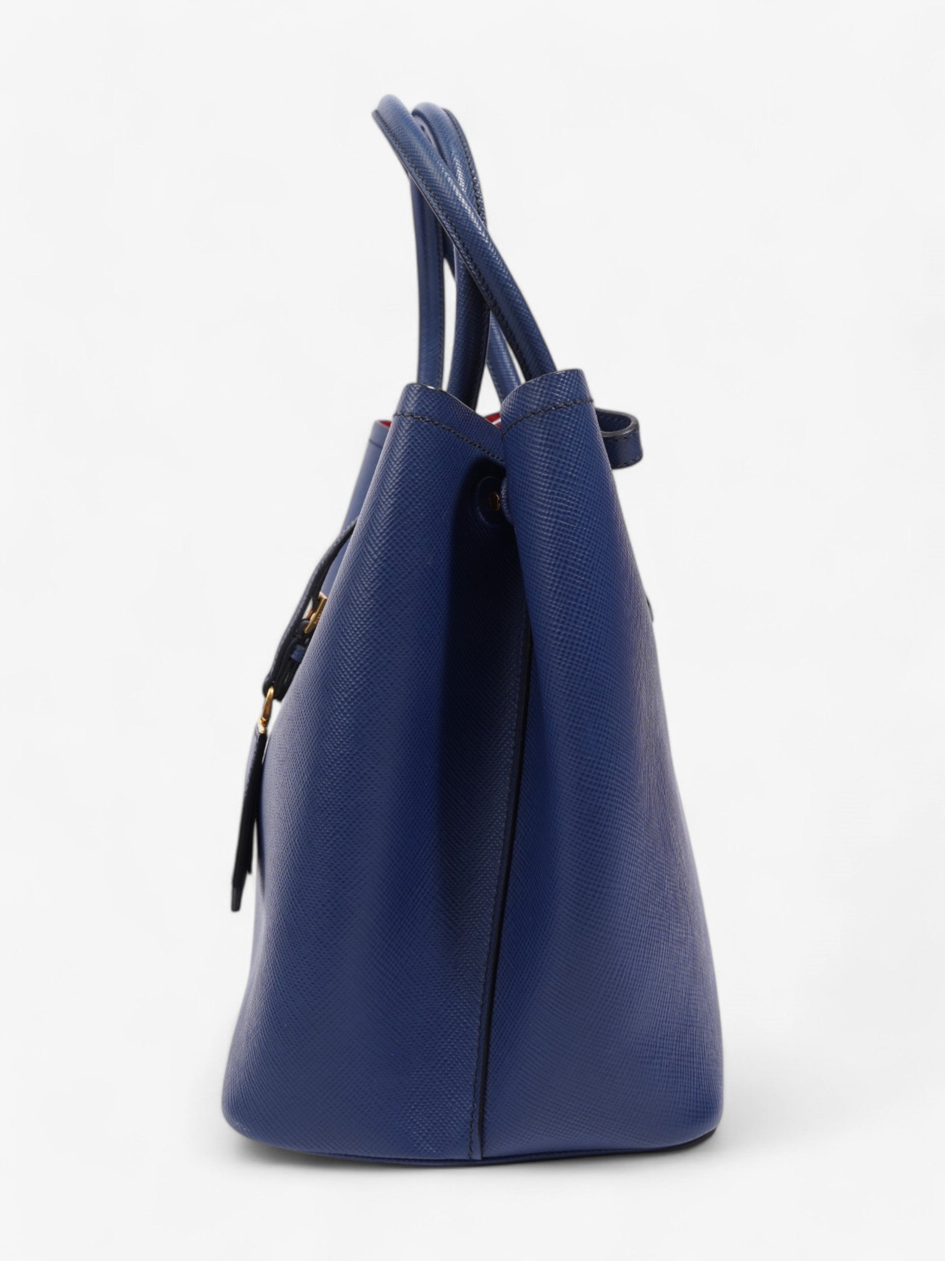 Prada Galleria Tote Leather Saffiano Blue Tote Bag