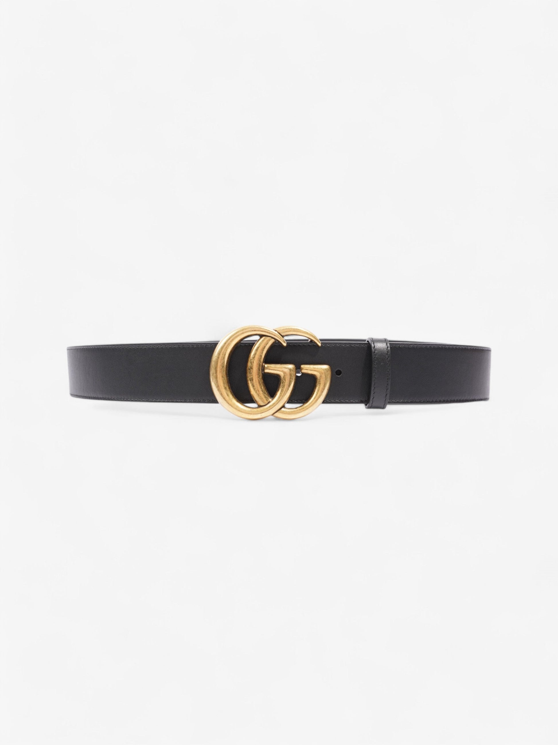 Gucci Marmont Wide Belt Handbag Leather Black Accessory 105Cm 42