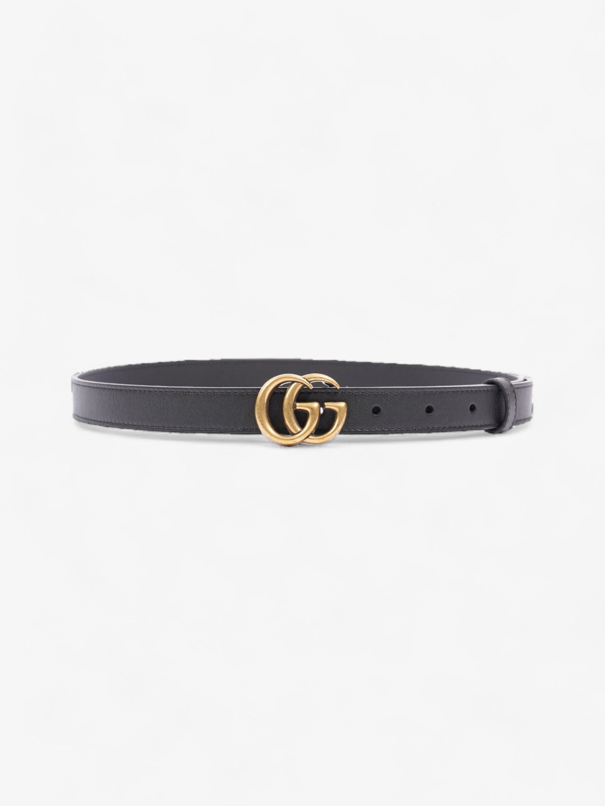 Gucci Marmont Thin Belt Handbag Leather Black Accessory 75Cm 30