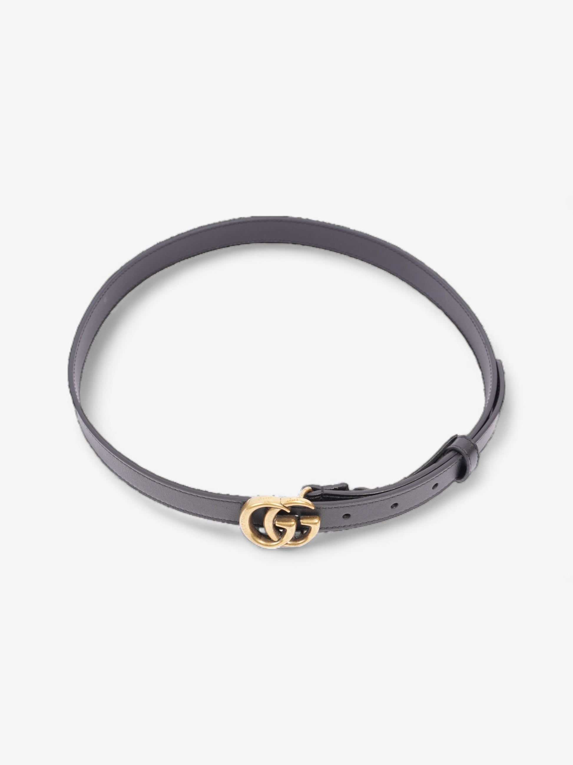 Gucci Marmont Thin Belt Handbag Leather Black Accessory 75Cm 30