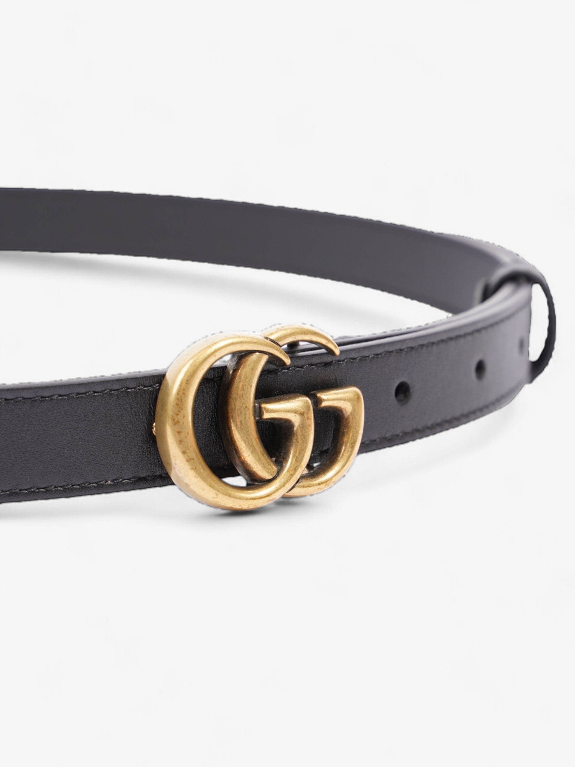 Gucci Marmont Thin Belt Handbag Leather Black Accessory 75Cm 30