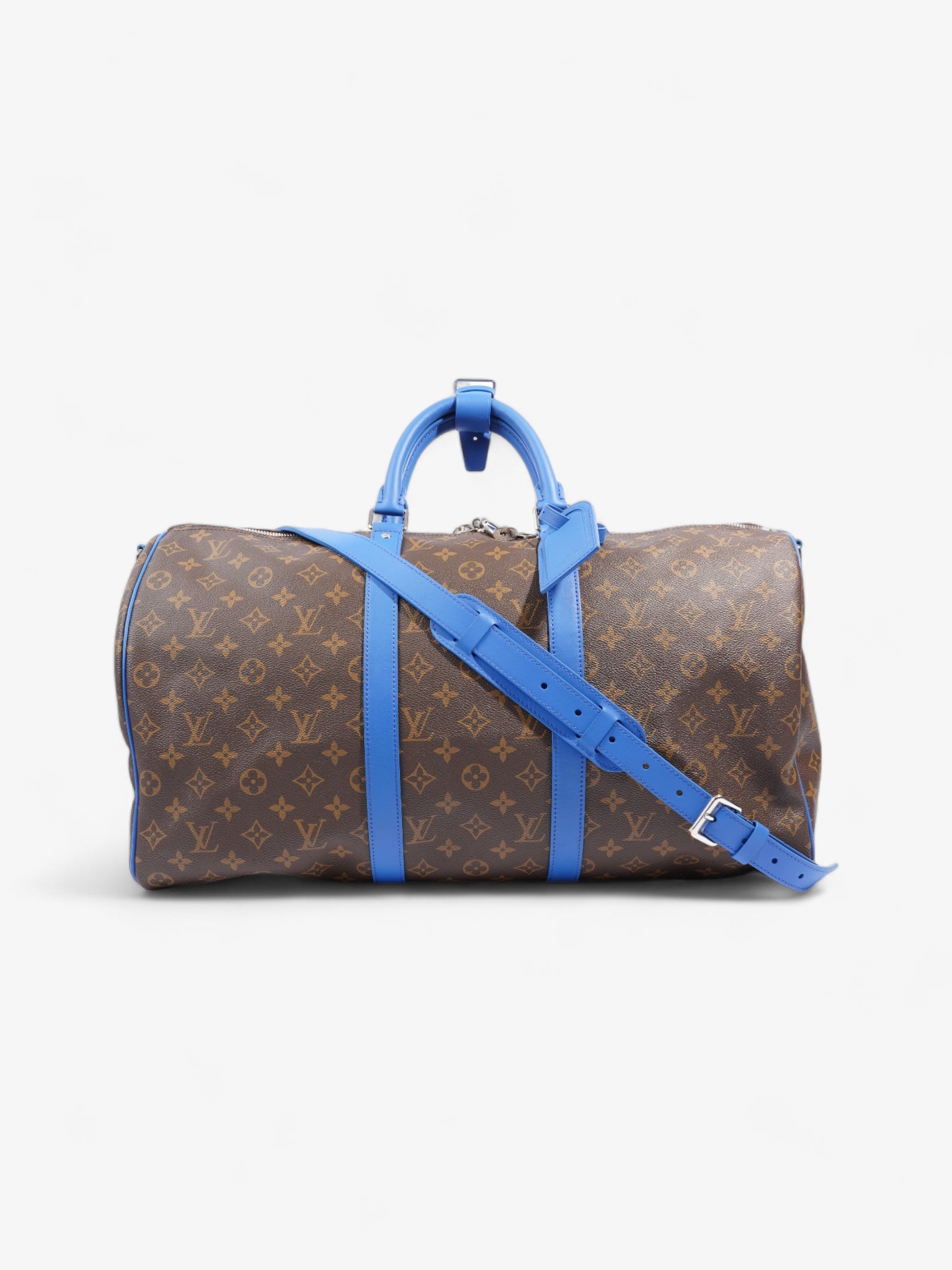 Louis Vuitton Keepall Bandoulière 50 Coated Monogram Canvas Coated Canvas Blue Apparel