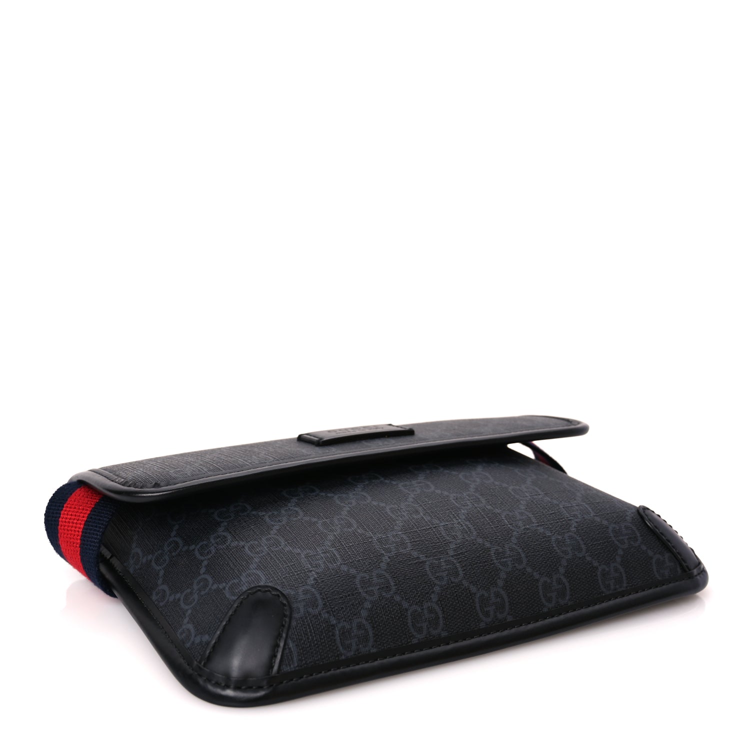 Gucci GG Supreme Monogram Web Slim Belt Bag Black Grey