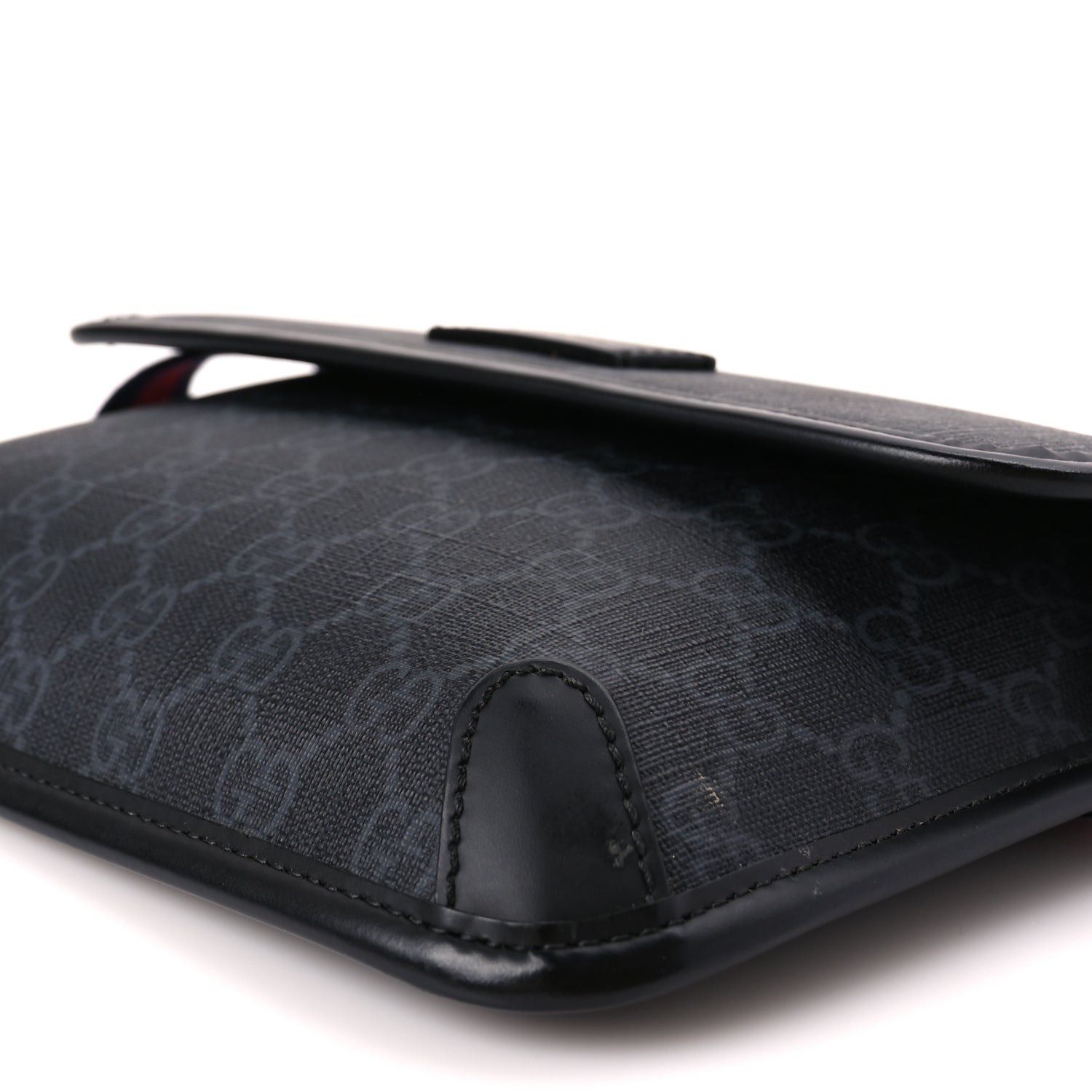 Gucci GG Supreme Monogram Web Slim Belt Bag Black Grey