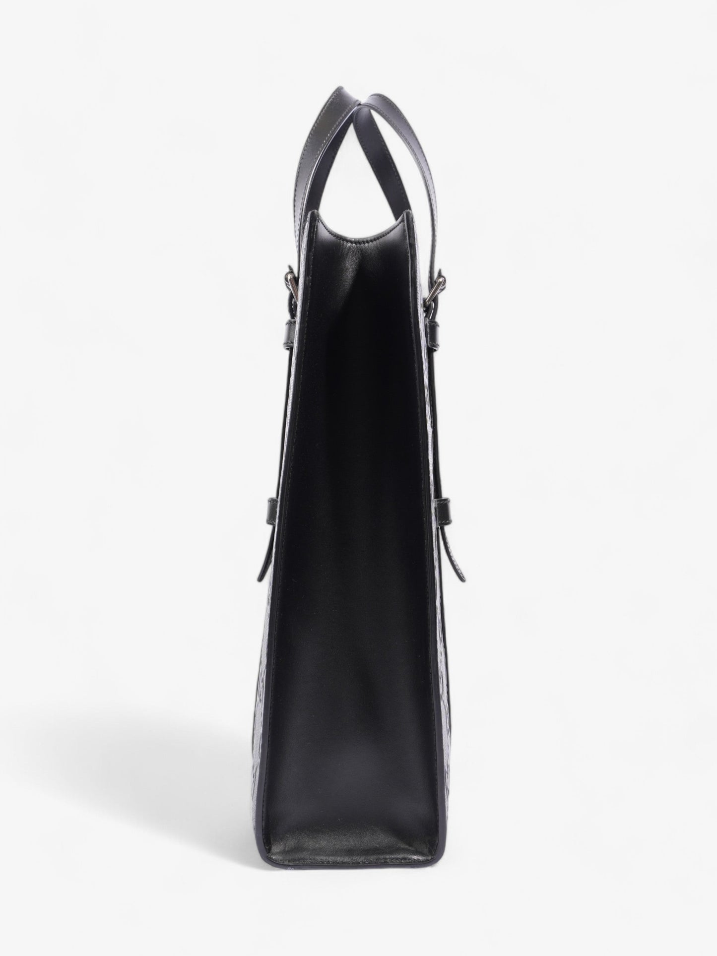 Gucci Tote Bag Embossed Leather Black Shoulder Bag