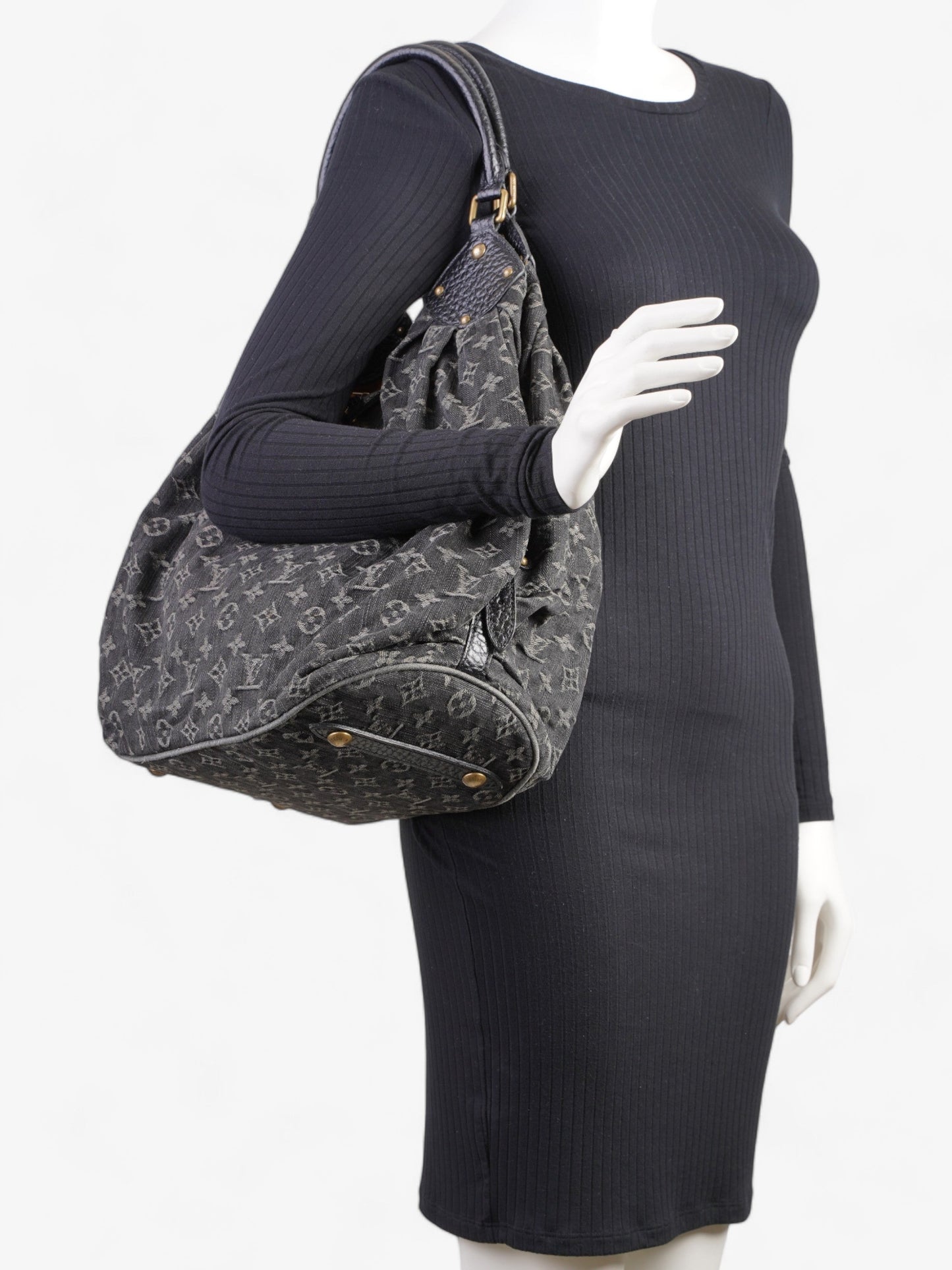 Louis Vuitton Mahina XL Monogram Denim Black Handbag