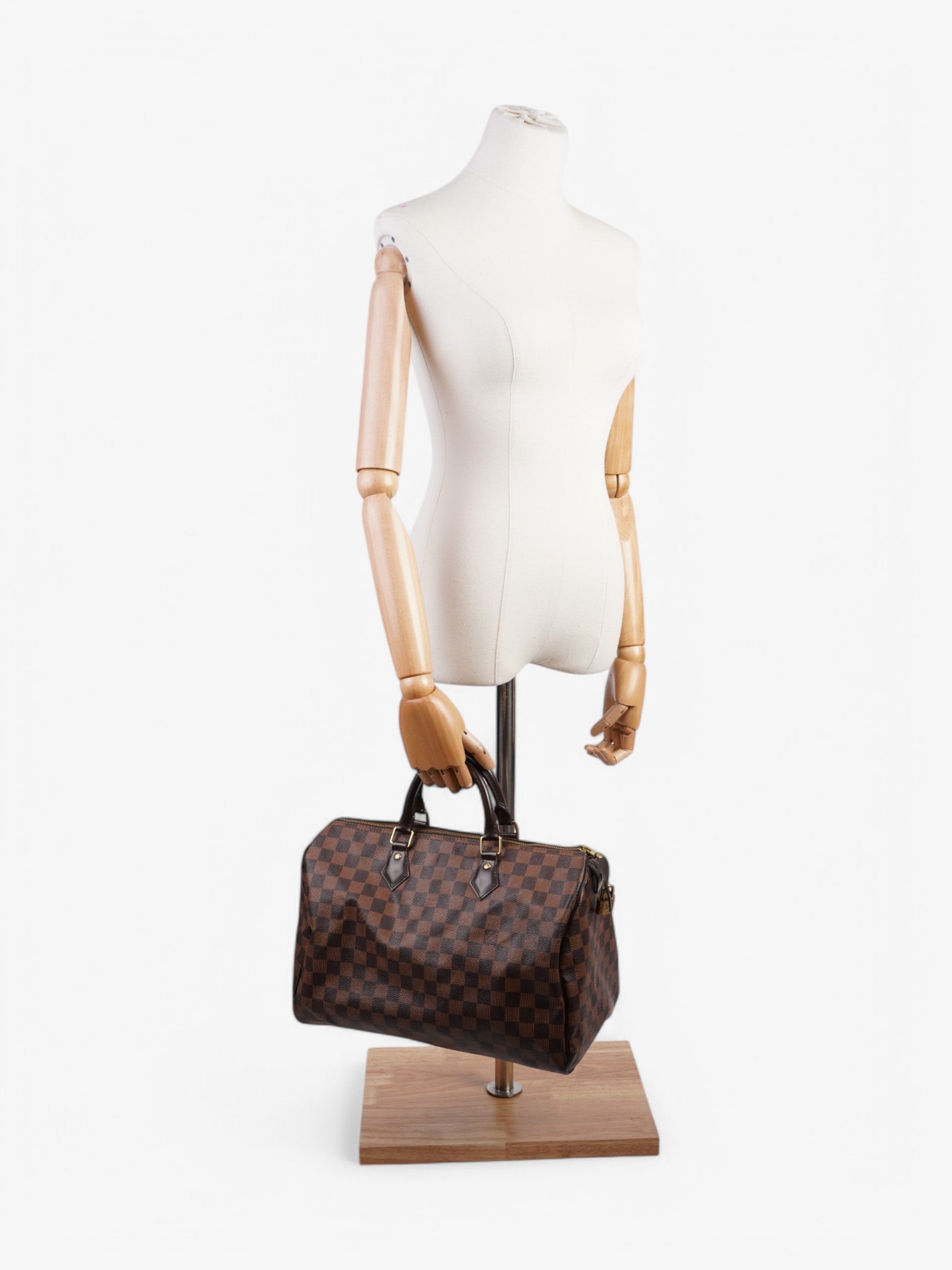 Louis Vuitton Speedy Ebene Coated 35 Canvas Coated Canvas Damier Apparel Canvas 50