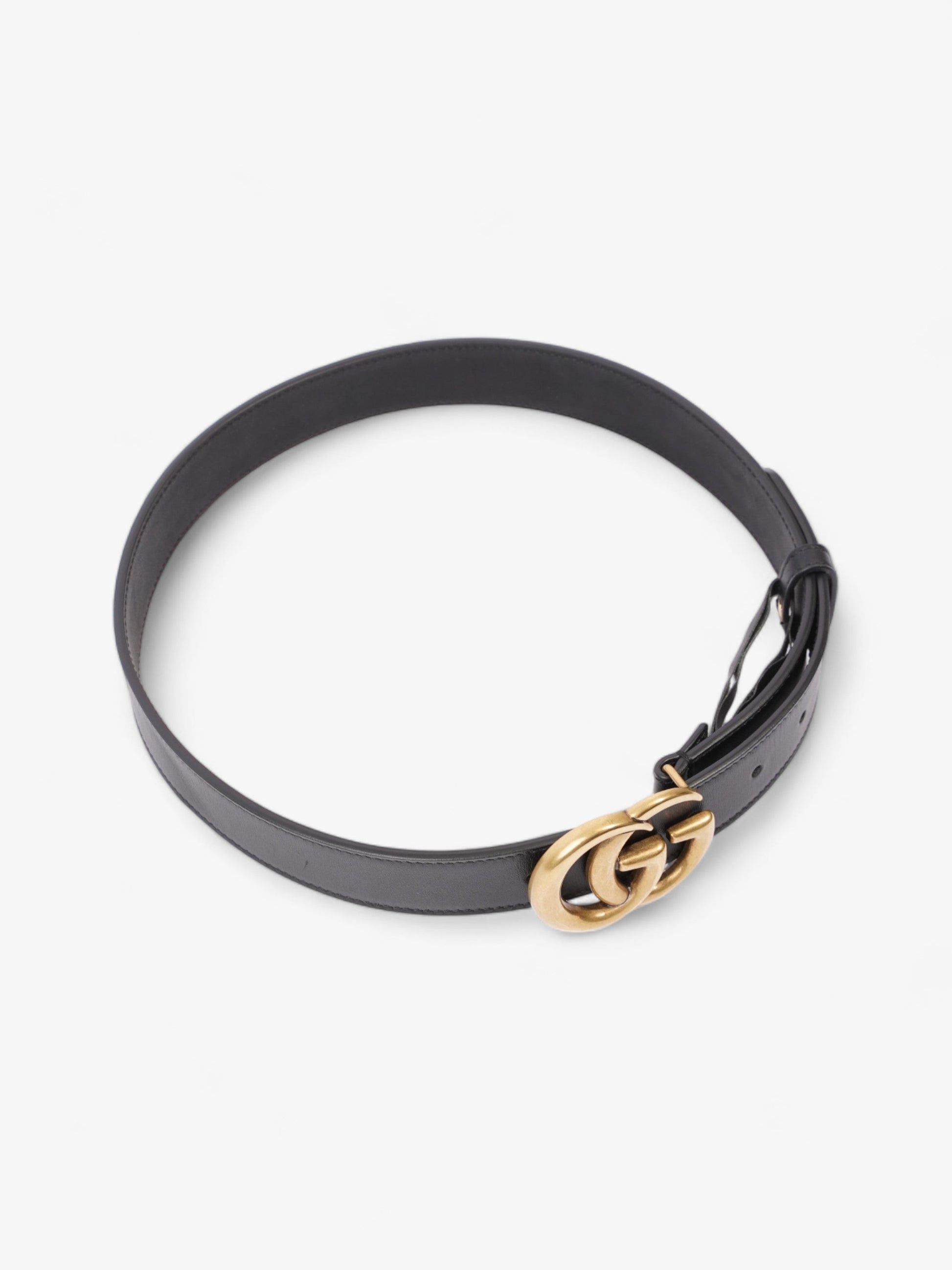 Gucci Marmont Thin Belt Handbag Leather Black Accessory 70Cm 30