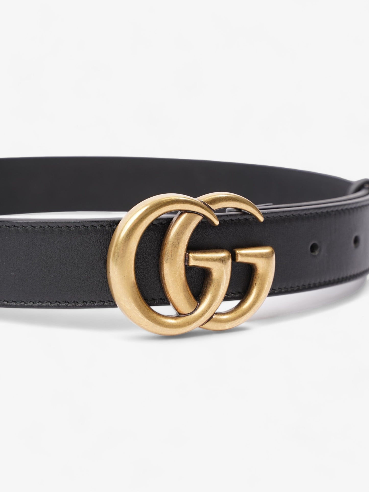 Gucci Marmont Thin Belt Handbag Leather Black Accessory 70Cm 30