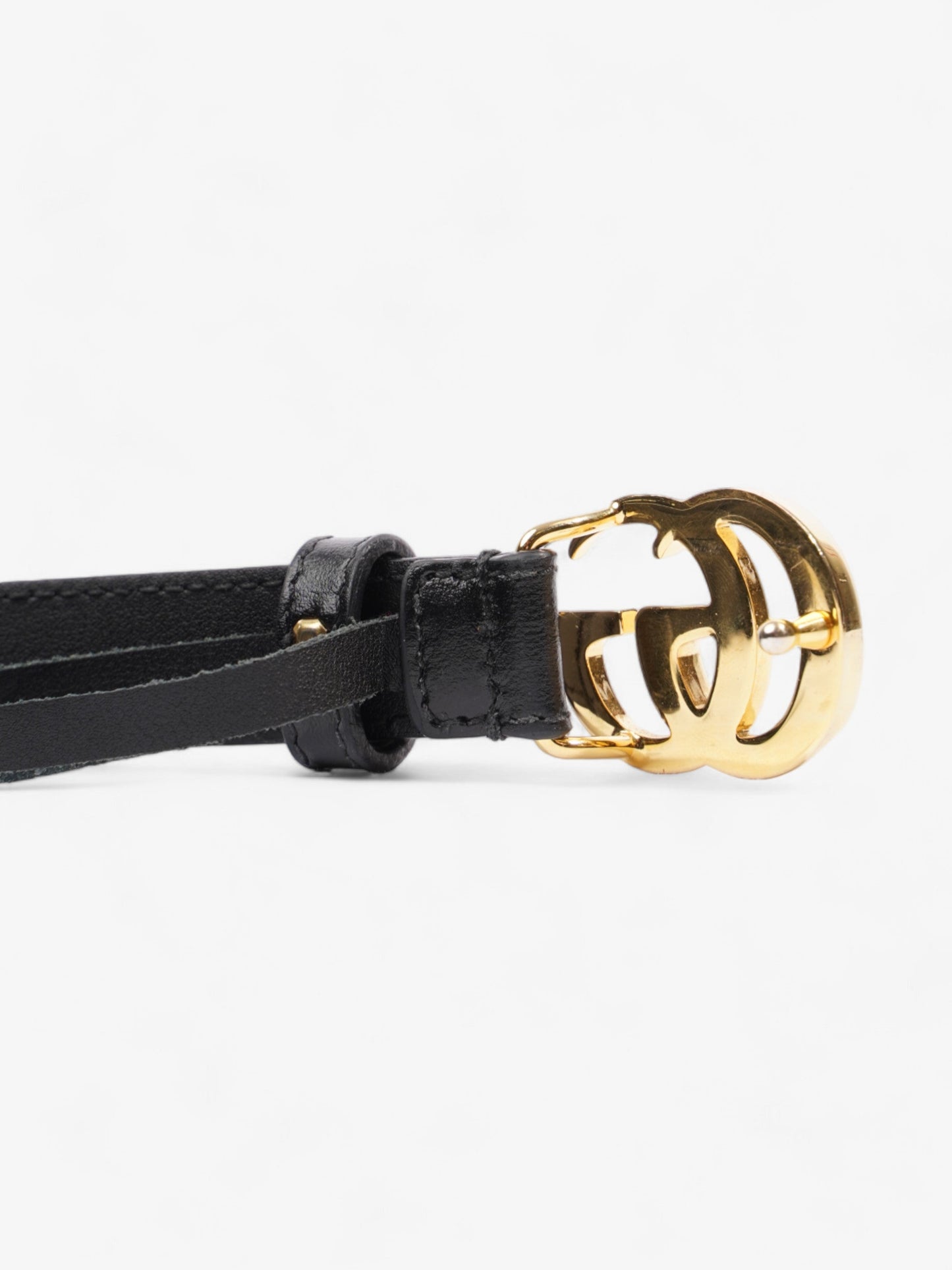 Gucci Marmont Thin Belt Handbag Leather Black Accessory 90Cm 36