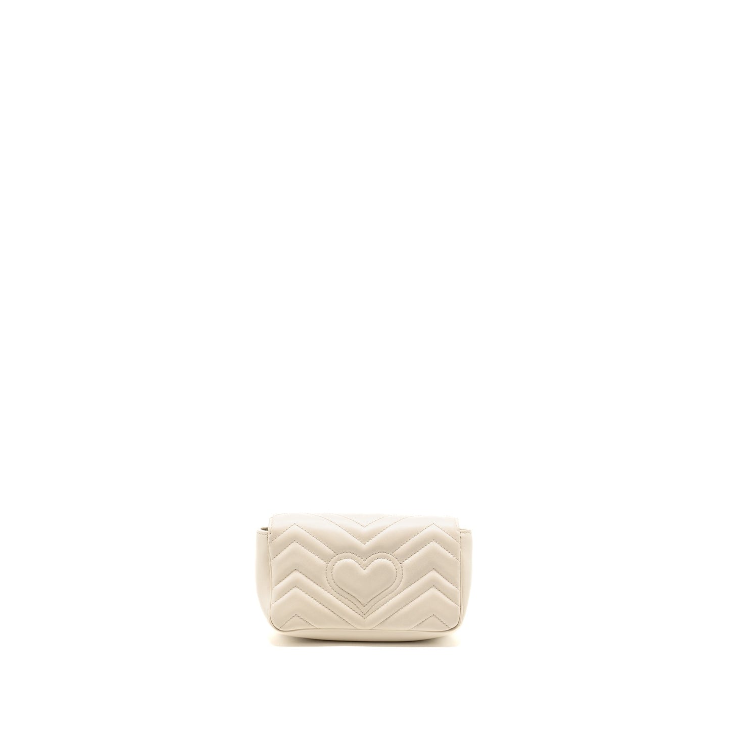 Gucci Marmont Super Calfskin Handbag White Mini Travel Bag Ghw 1