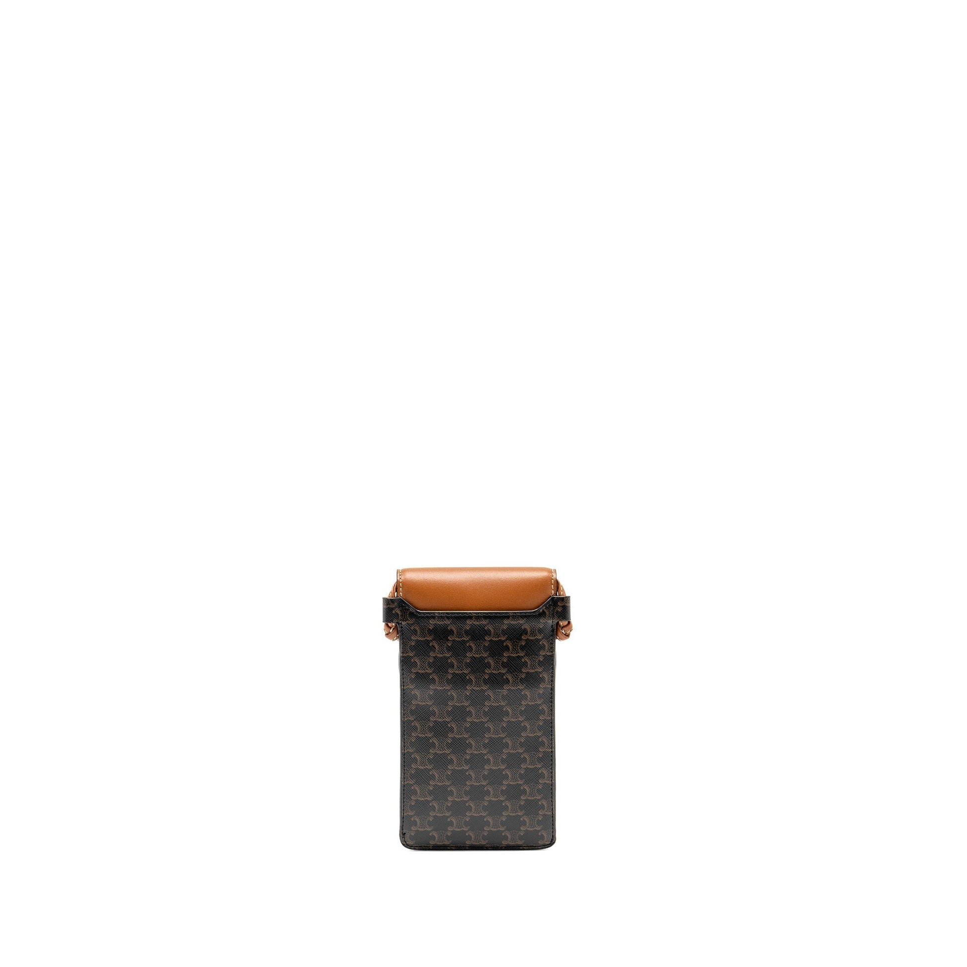 Luxury Phone Pouch With Triomphe Lambskin Handbag Canvas Tan Travel Bag