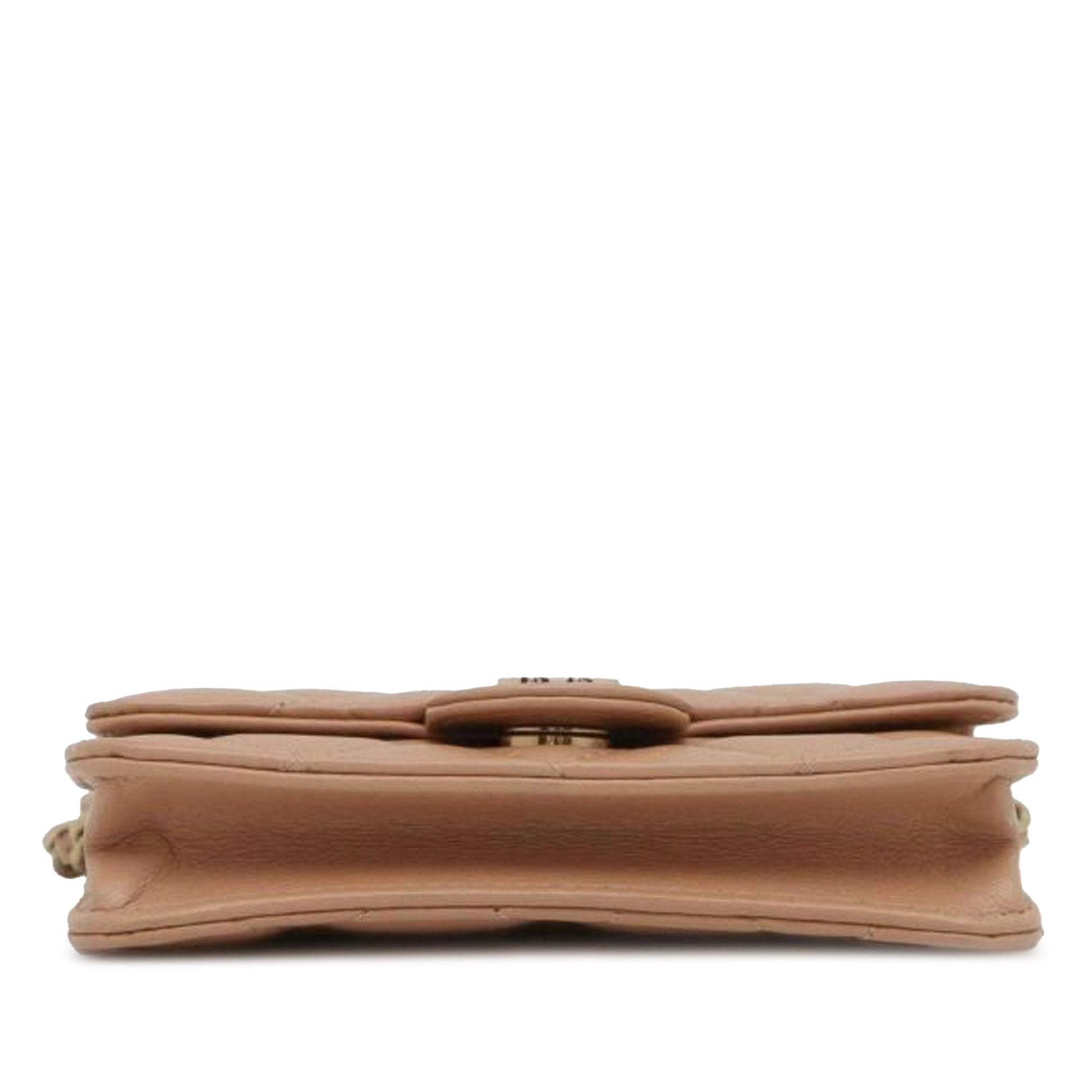 CHANEL Lambskin Mini Clutch with Chain Crossbody Bag