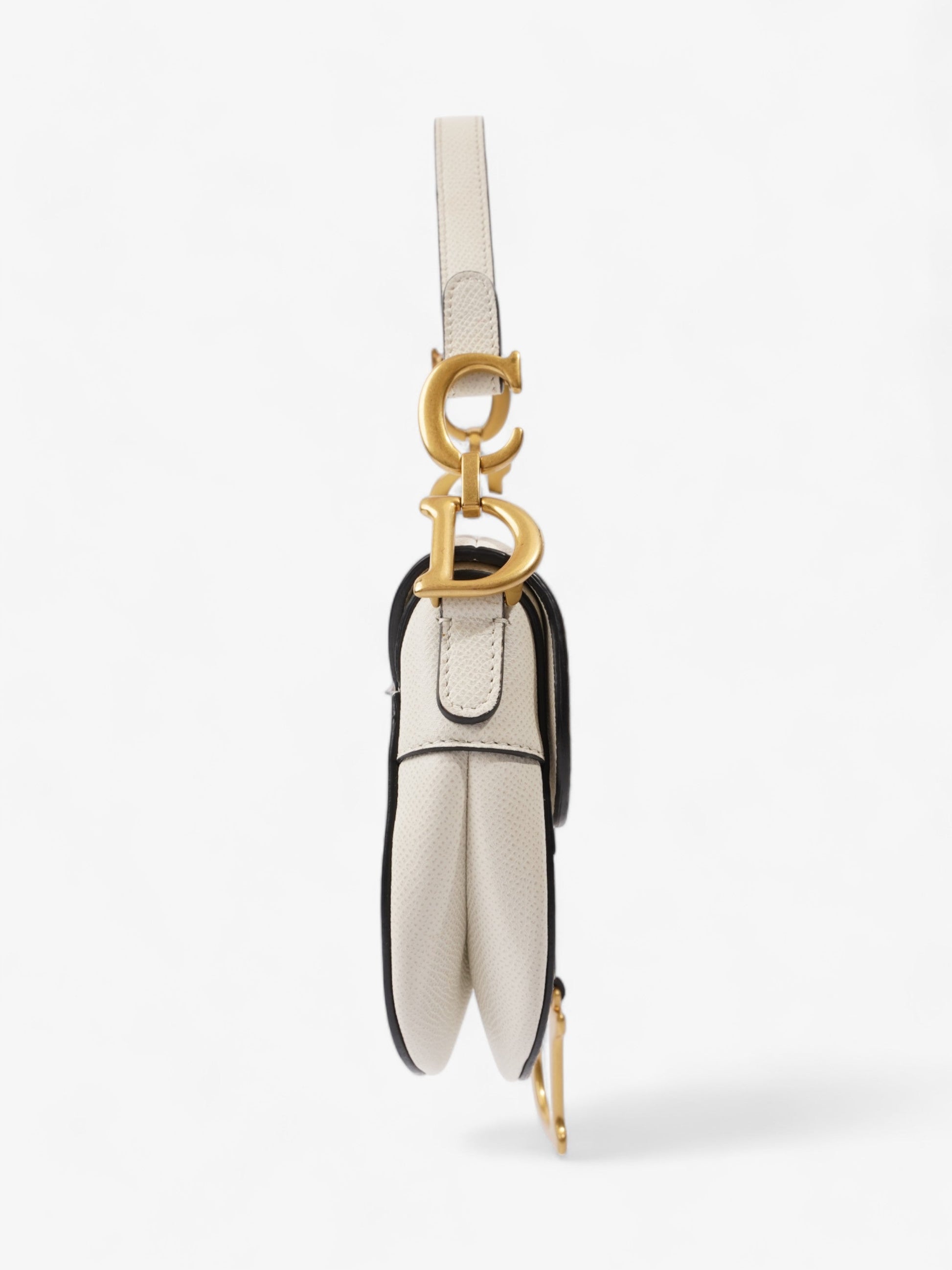 Dior Christian Saddle Bag Calfskin Leather White Mini Travel Bag