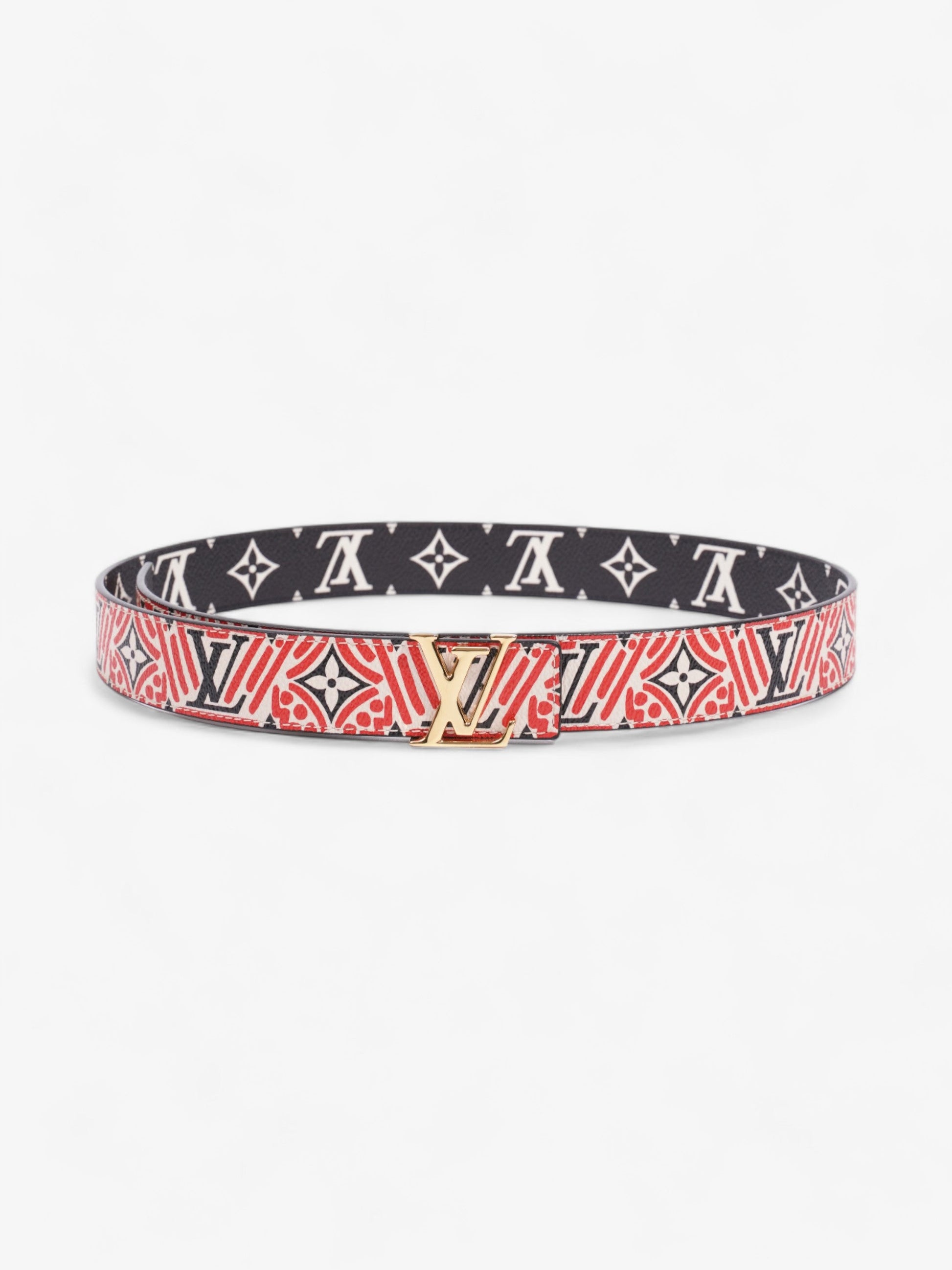Louis Vuitton Crafty Iconic Reversible Belt Coated Canvas Black White Red Apparel