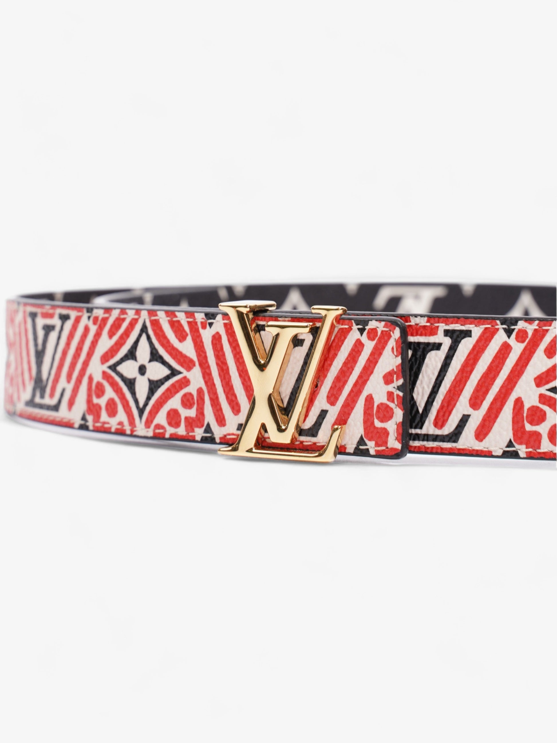 Louis Vuitton Crafty Iconic Reversible Belt Coated Canvas Black White Red Apparel
