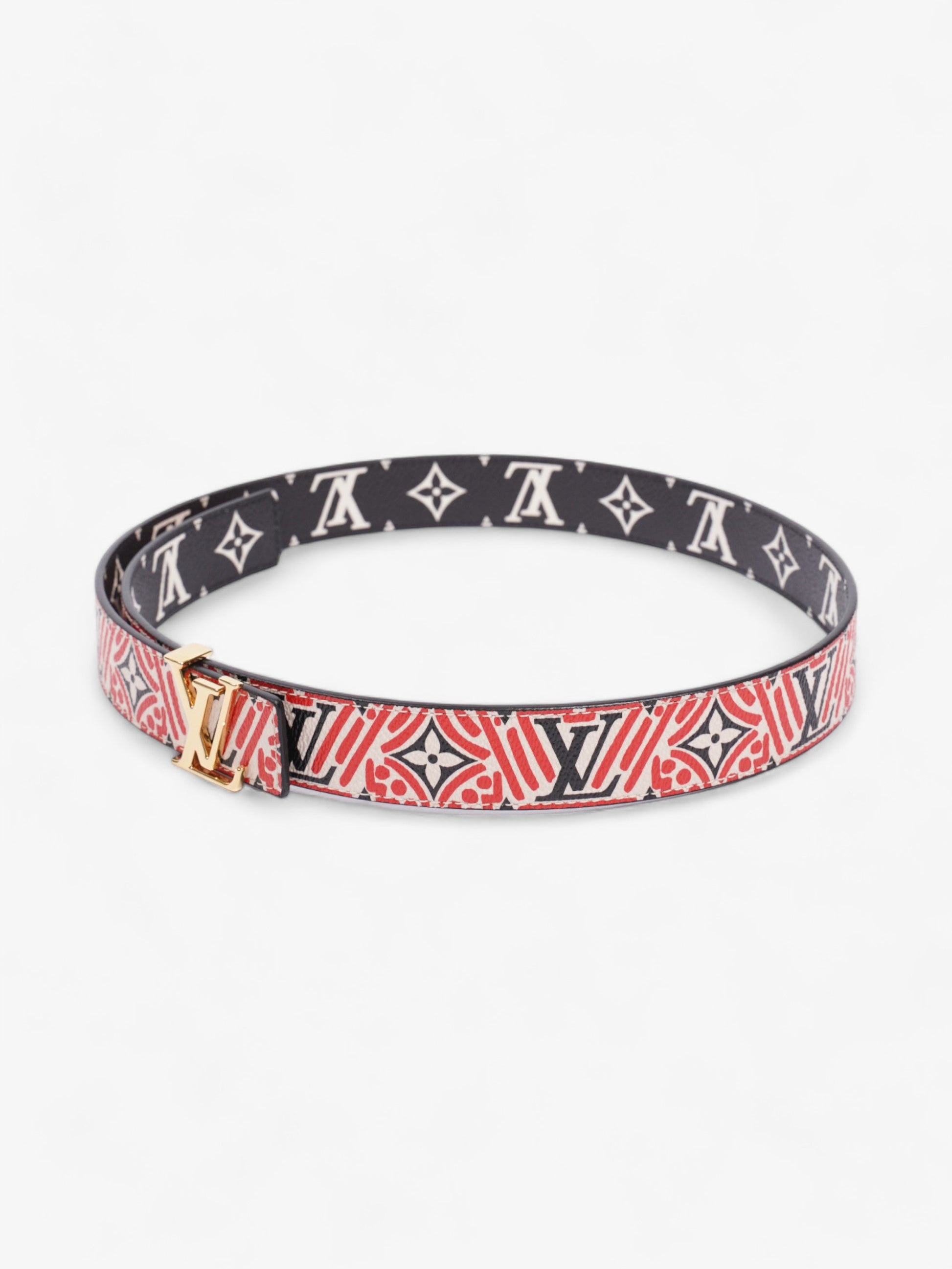 Louis Vuitton Crafty Iconic Reversible Belt Coated Canvas Black White Red Apparel