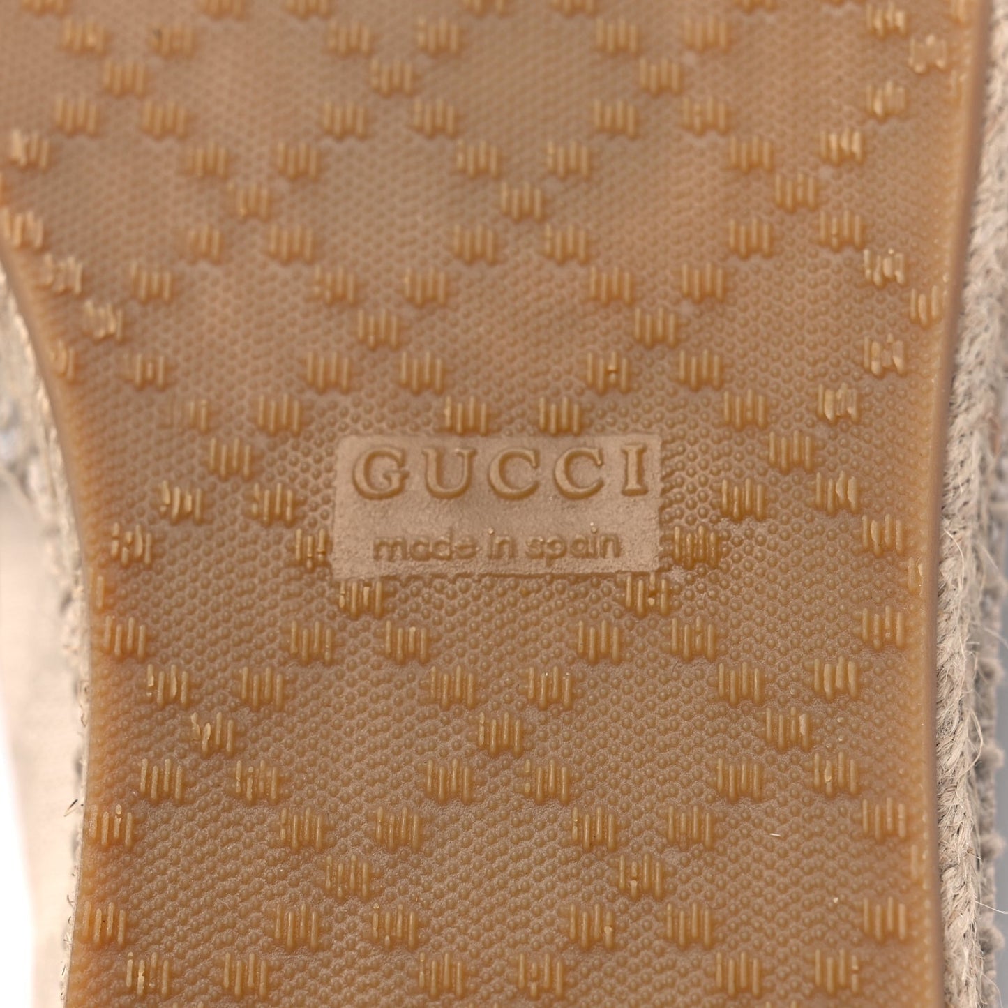 Gucci Washed Cotton Miro Soft Calfskin GG Monogram Espadrilles 38 White Mystic