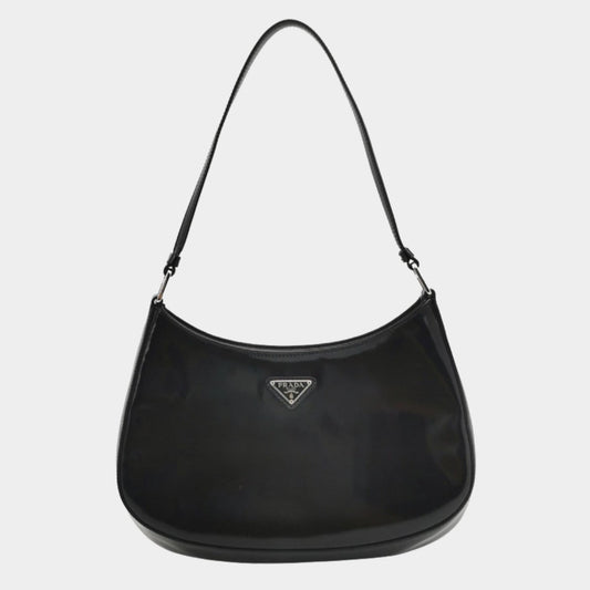 Prada Cleo Smooth Shoulder Bag Leather Black