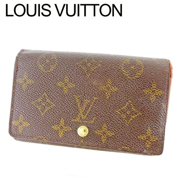 Louis Vuitton Long Purse M61730 Portonebi Tresol Brown Beige Gold Wallet Case B1028