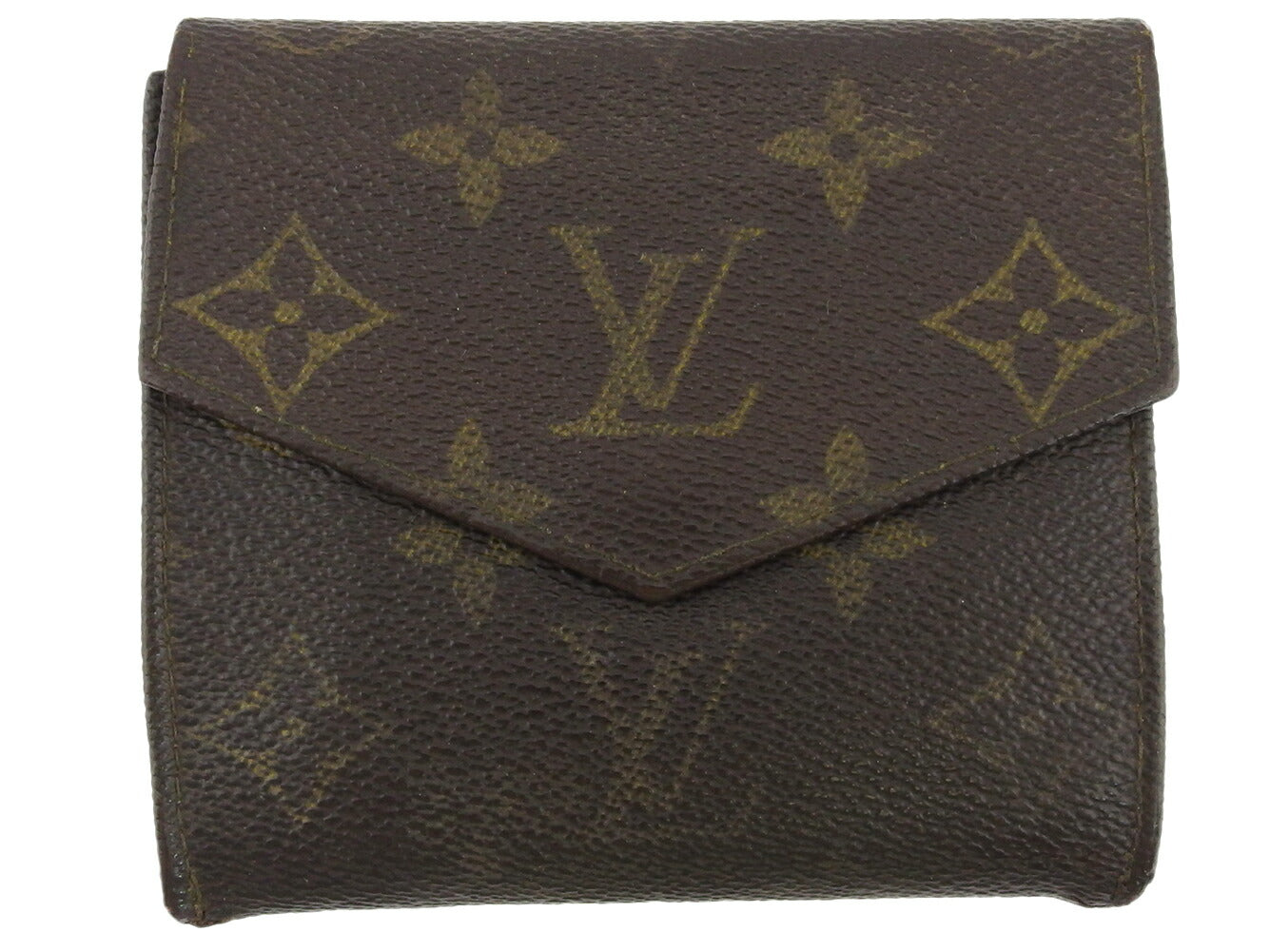 Louis Vuitton Bifold M61660 Portonebi old Brown Beige Wallet Case B1139