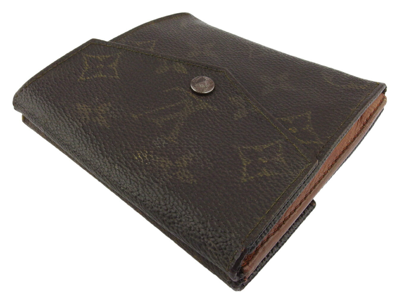 Louis Vuitton Bifold M61660 Portonebi old Brown Beige Wallet Case B1139