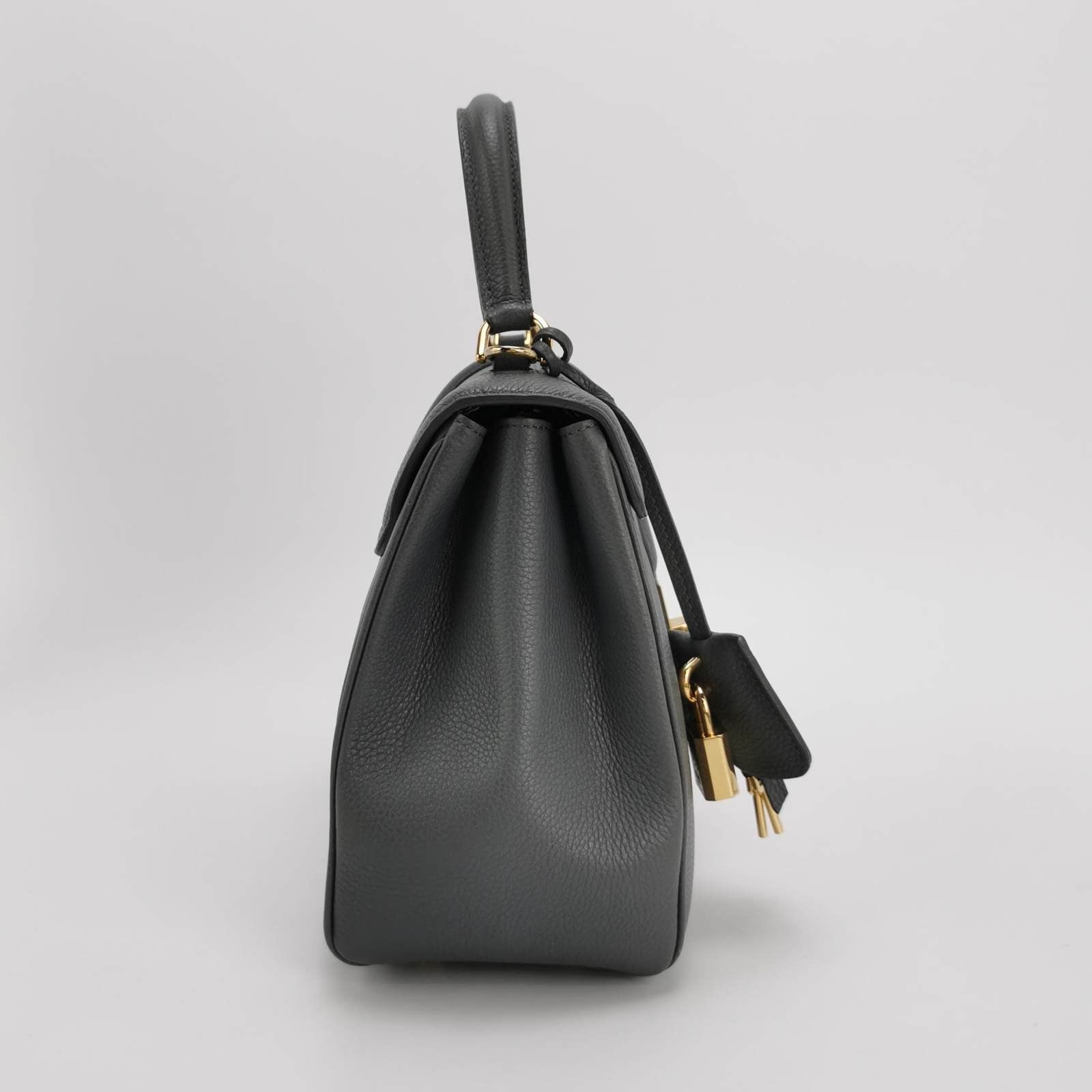 Celine Bag Grey Pebbled Calfskin Leather Small Travel Bag