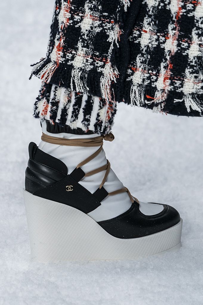 Chanel Wedge Boots Women's 37.5