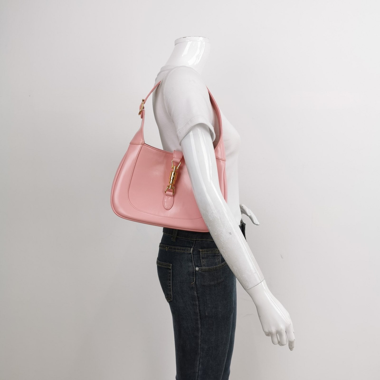 Gucci Jackie Adjustable Strap Size Leather Pink Small Travel Bag
